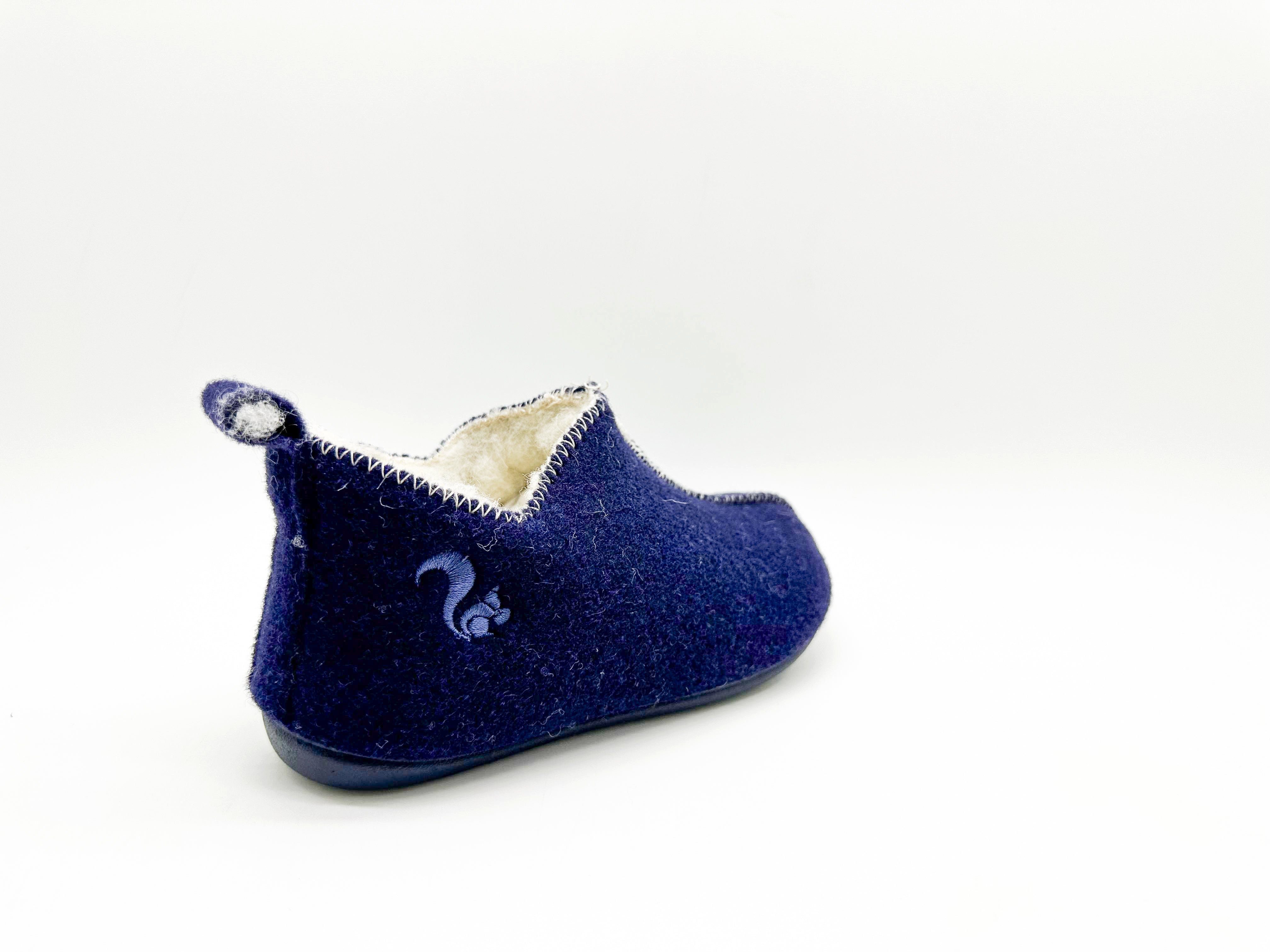 Boot Slipper Kids ® Slipper 1856 Blue thies Wool