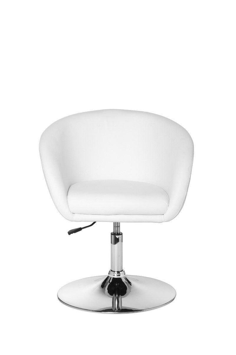 furnicato Cocktailsessel Drehsessel Retro Look 72-84 cm Weiß (1-St), Höhenverstellbarer Loungesessel mit 360° Drehung für dein Wohnzimmer
