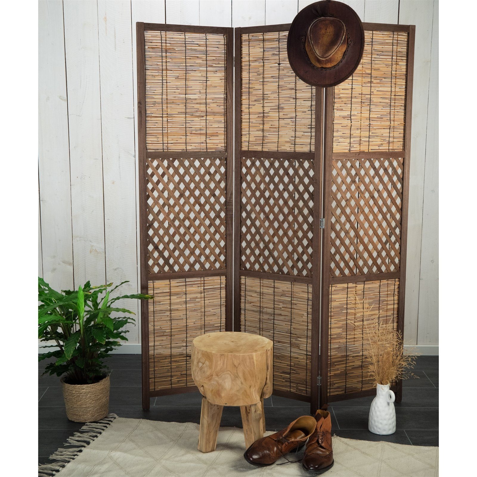 CREEDWOOD Paravent RAUMTEILER AMBIENTE, 3-teilig, Bambus, Schilf, Natur Paravent Sichts