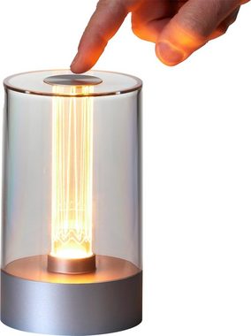 Northpoint LED Nachttischlampe LED Akku Design Tischlampe Tischleuchte mit Glühdraht 1800mAh Grau