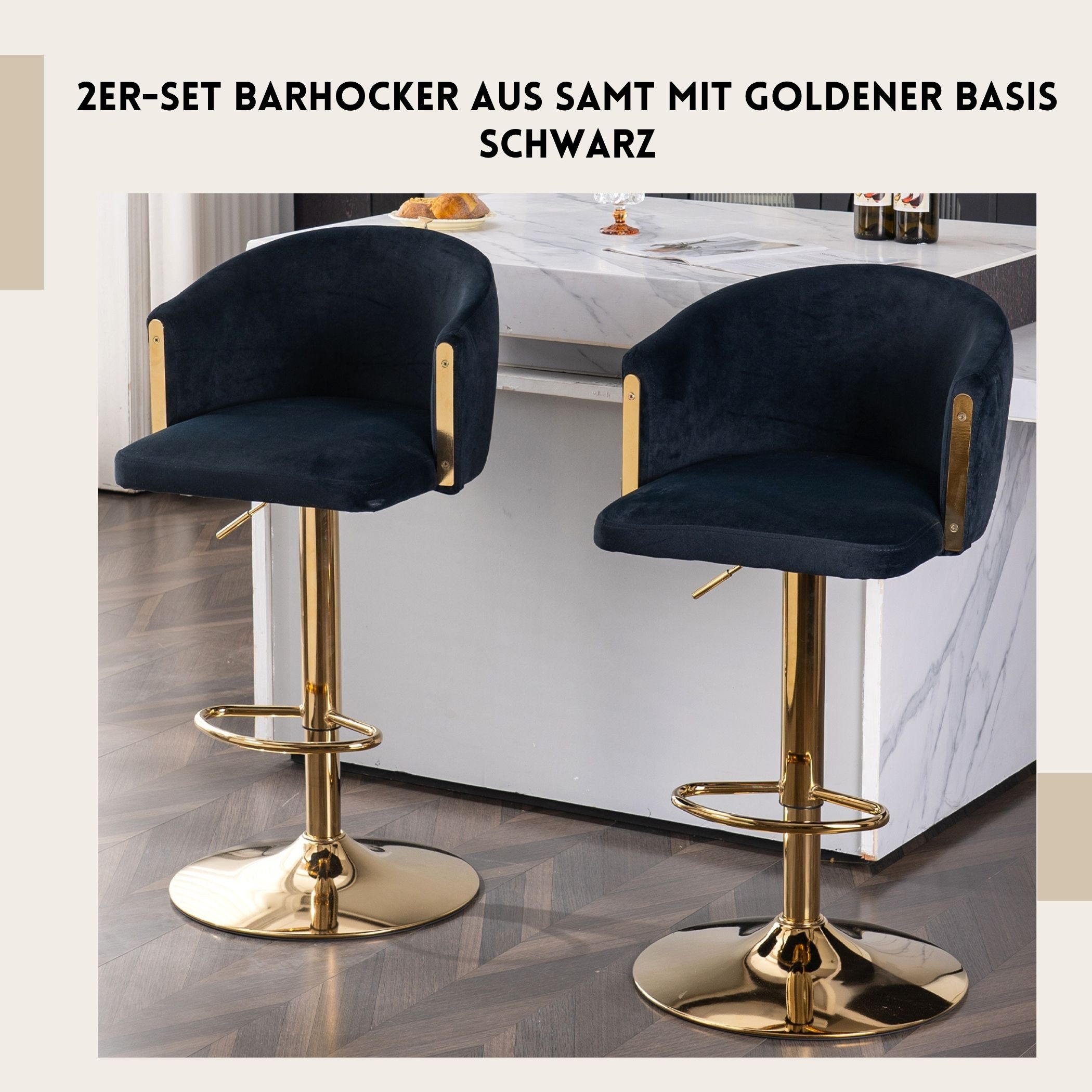 SeedWave Barhocker 2er-Set Barhocker aus Samt günstig online kaufen