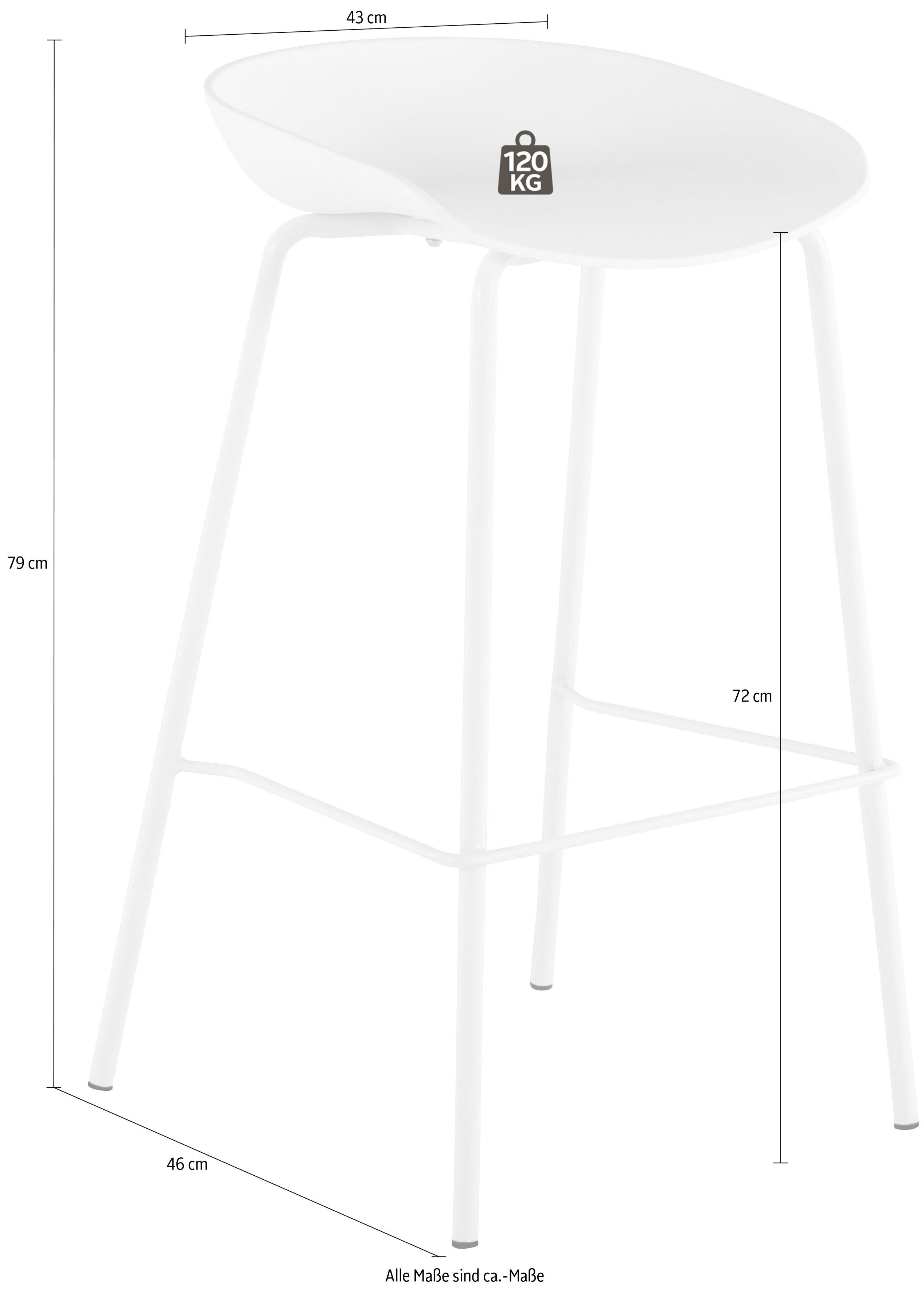 INOSIGN Hochstuhl 72 in Alaric Sitzhöhe Farbvarianten, St), Metall, cm 2 verschiedenen (Set, aus Gestell