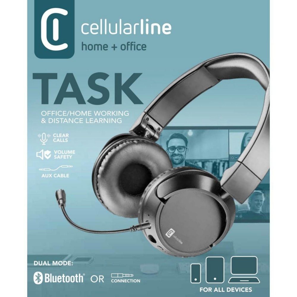 Cellularline Task Home Office Headset - & - schwarz Over-Ear-Kopfhörer