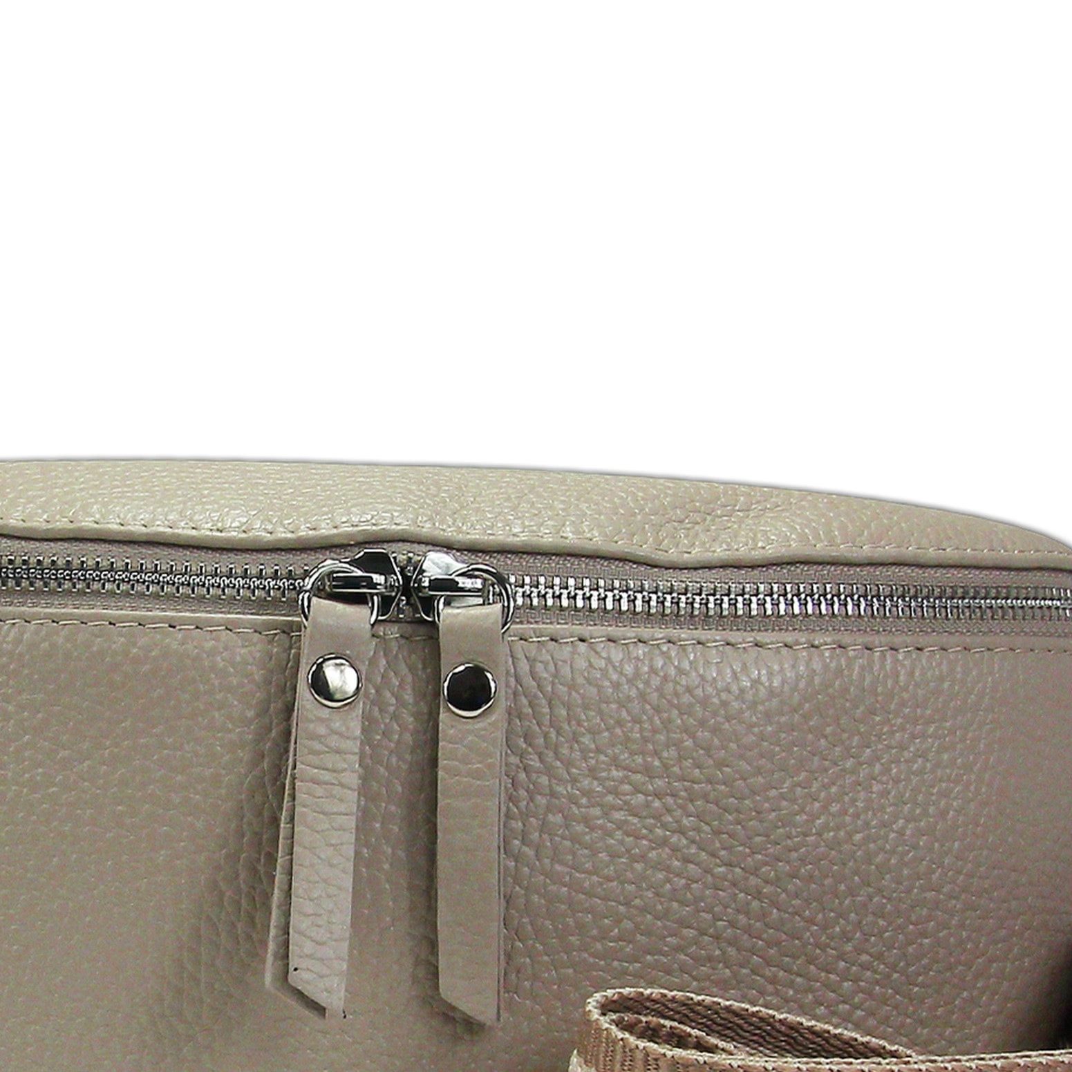 FLORENCE Gürteltasche Florence Echtleder Gürteltasche Damen (Gürteltasche), Damen Leder Gürteltasche, taupe, beige, mehrfarbig ca. 25cm