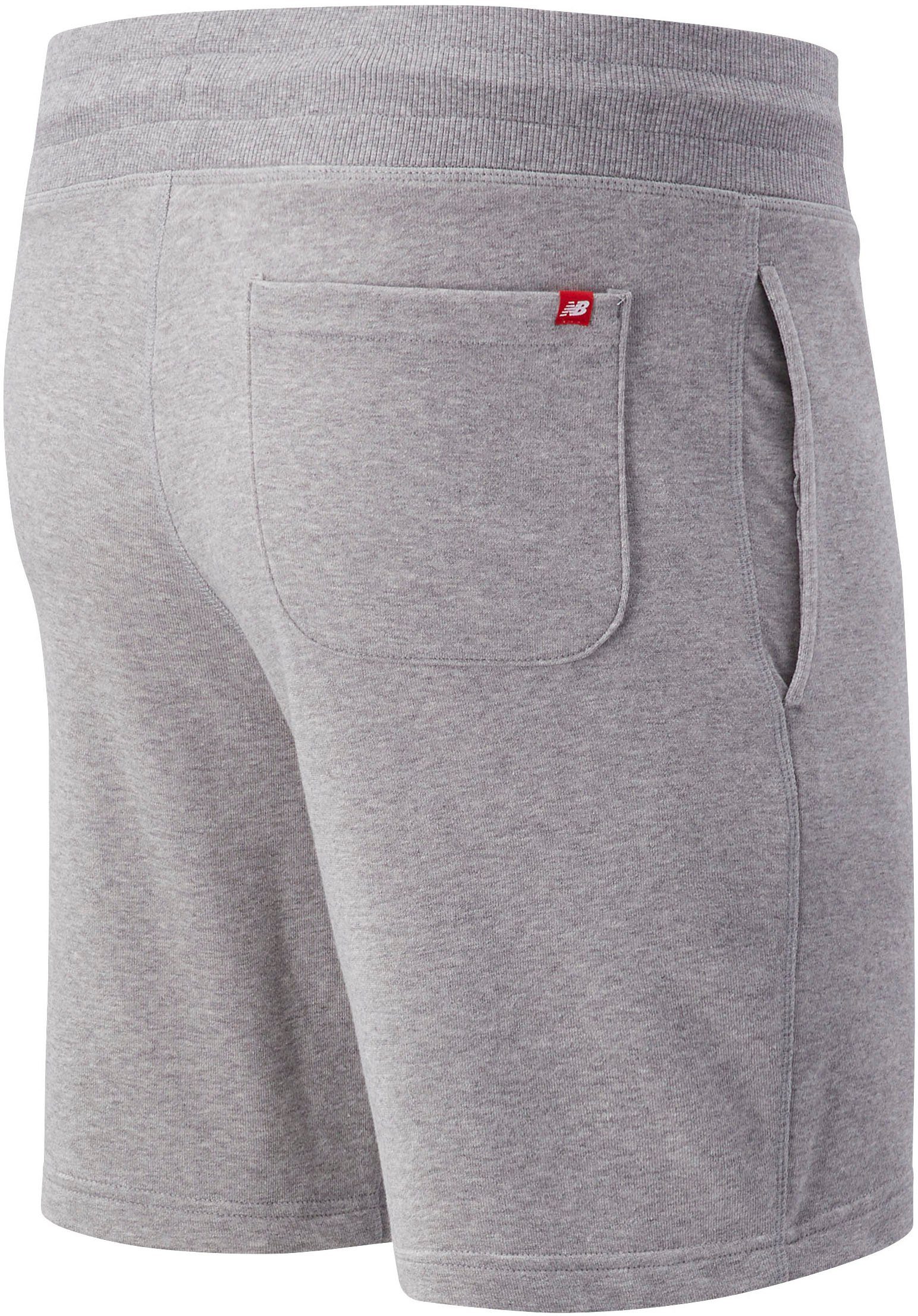 New Balance FLEECE grau NB STACKED ESSENTIALS SHORT Sweatshorts LOGO