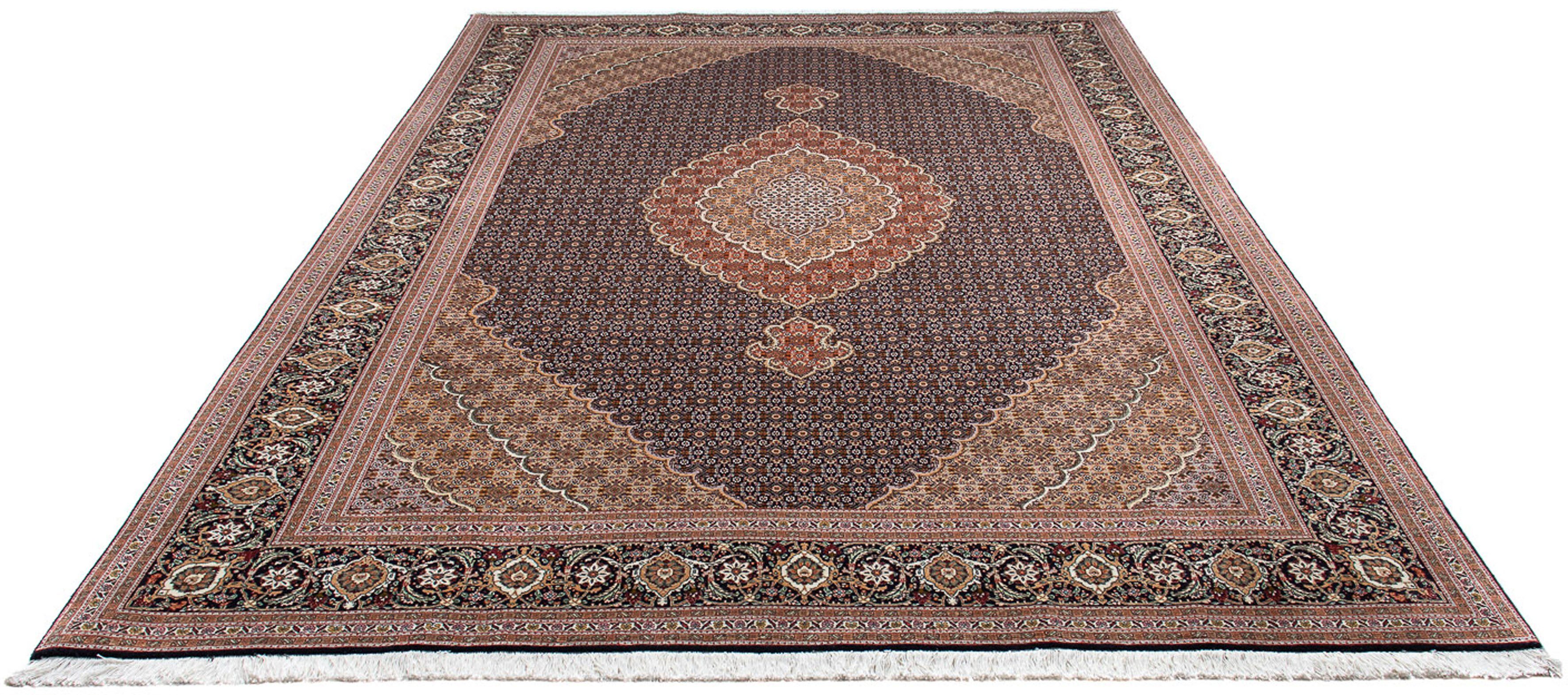 Orientteppich Perser - Täbriz - 303 x 202 cm - dunkelbraun, morgenland, rechteckig, Höhe: 10 mm, Wohnzimmer, Handgeknüpft, Einzelstück mit Zertifikat