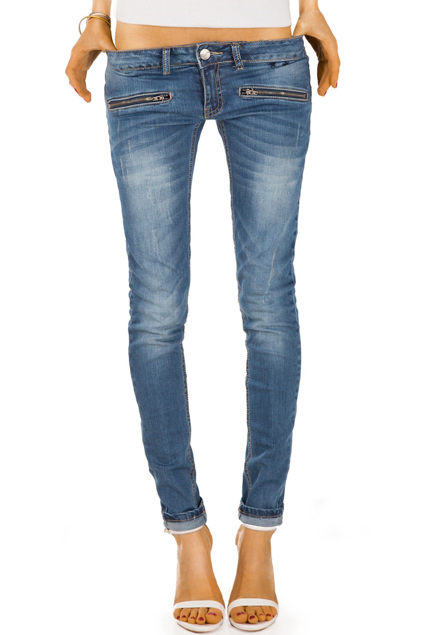 be styled Röhrenjeans skinny fit Hüftjeans, low rise Damenhosen j03i 5-pocket