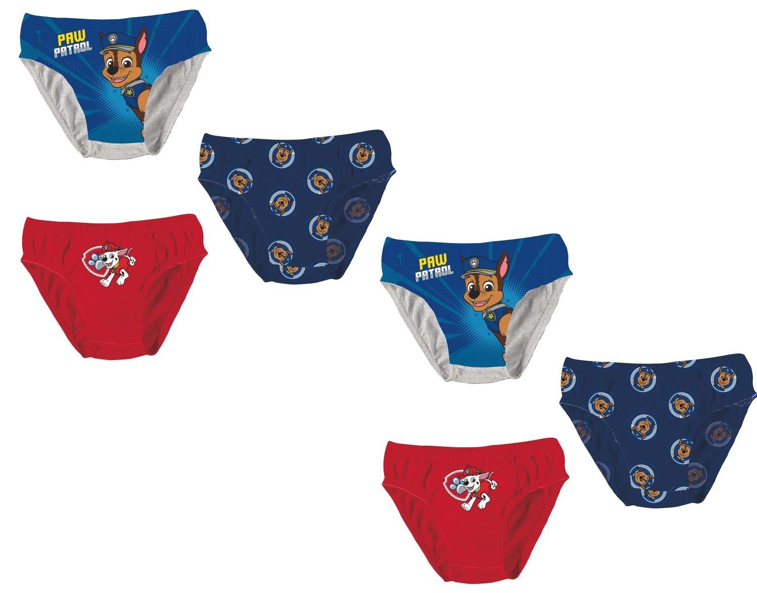 PAW PATROL Slip 6x PAW PATROL Jungen Unterhosen sechs Slips Schlüpfer Unterwäsche Set Kinder Gr.92 98/104 110/116 122/128 für 2 3 4 5 6 7 8 9 10 Jahre