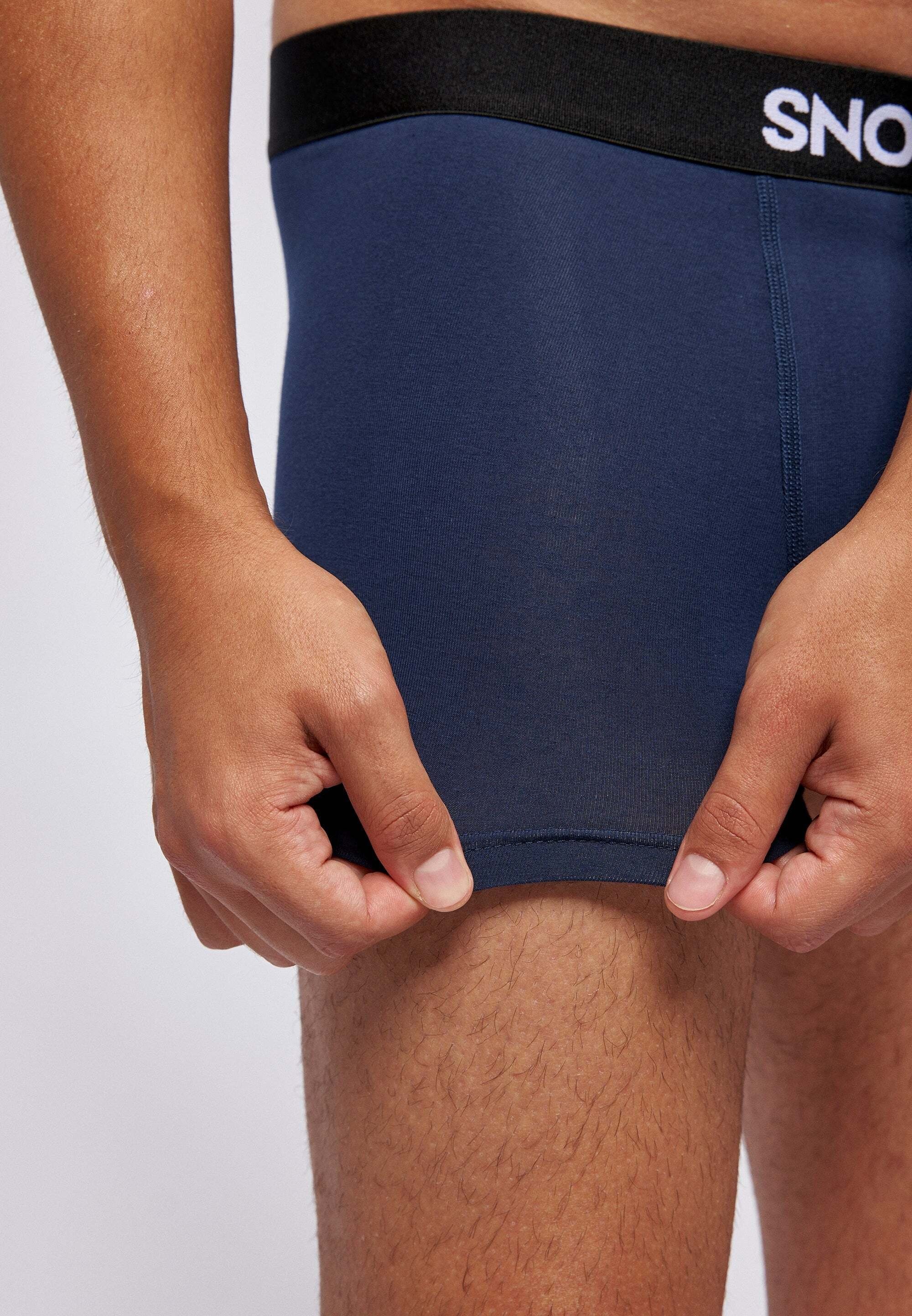 Bio-Baumwolle, Boxershorts (6-St) Zettel Enge kratzenden ohne Blau SNOCKS Pants aus Unterhosen Herren Boxershorts Männer