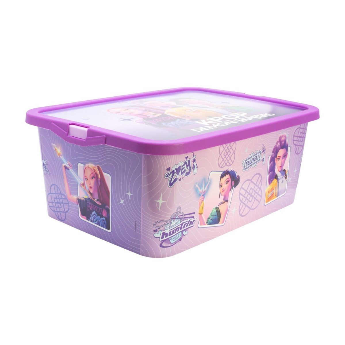 K-Pop Demon Hunters Aufbewahrungsbox HUNTRIX 13 L Ordnungsbox Klickbox für Spielzeug und Zubehör