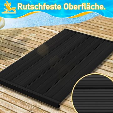 Randaco Gartendusche Bodenelement Duschwanne Anthrazit PVC Rutschfest Bodenplatte 100x58cm