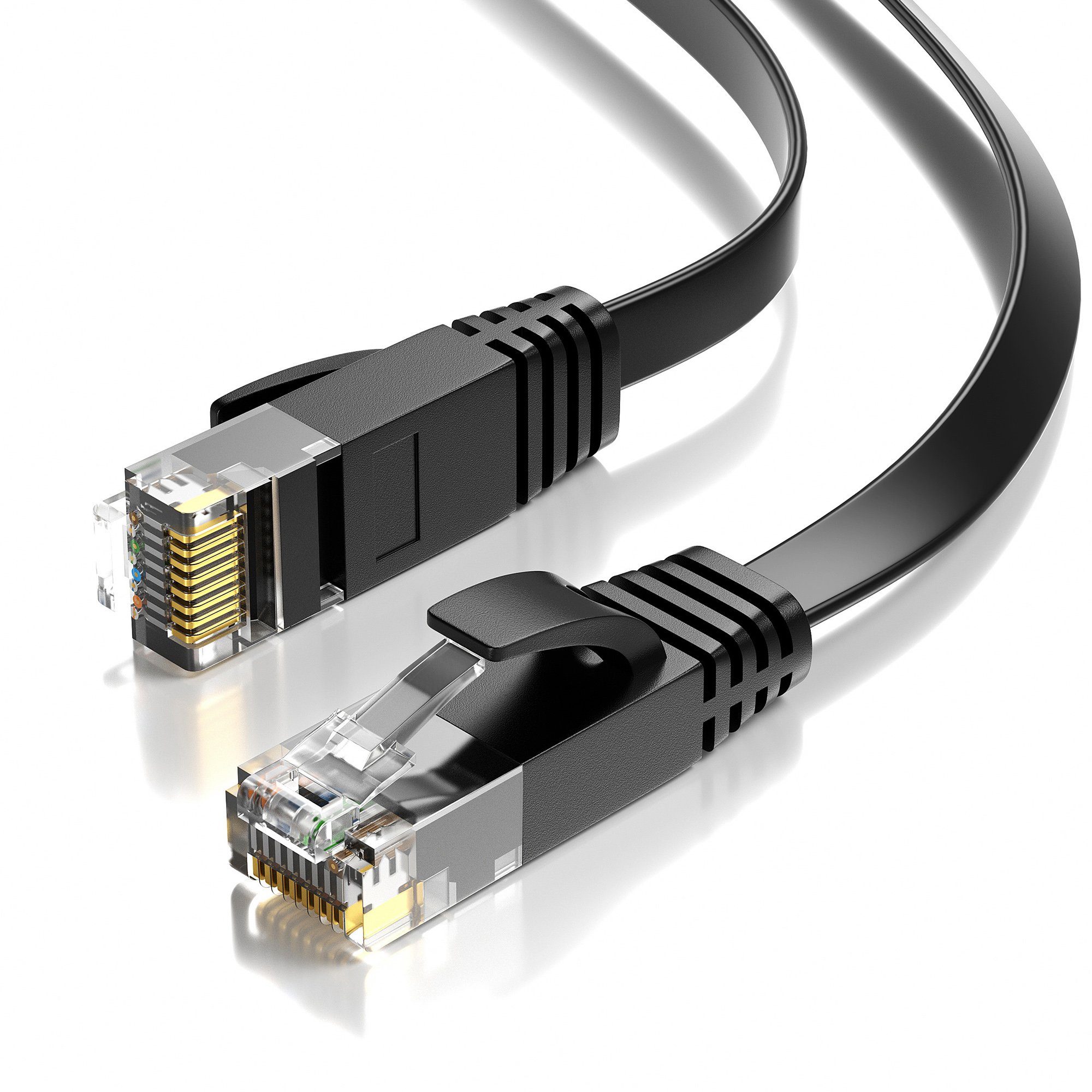 JAMEGA CAT 6 Patchkabel Flach, RJ45 LAN Kabel Ethernet Netzwerkkabel LAN-Kabel, CAT.6, RJ-45 Stecker (Ethernet) (5000 cm)
