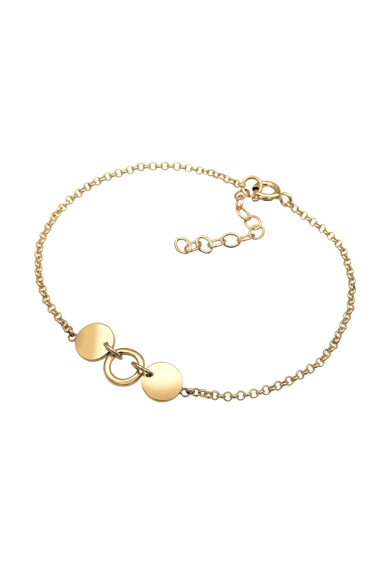Elli Armband Plättchen Erbskette Silber Kreis Geo 925 Design Gold
