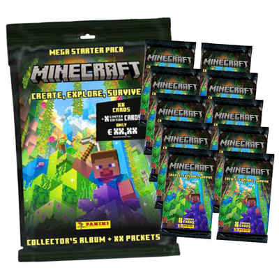 Panini Sammelkarte Panini Minecraft 3 Karten - Create Explore Survive Trading Cards (2023, Sammelkarten