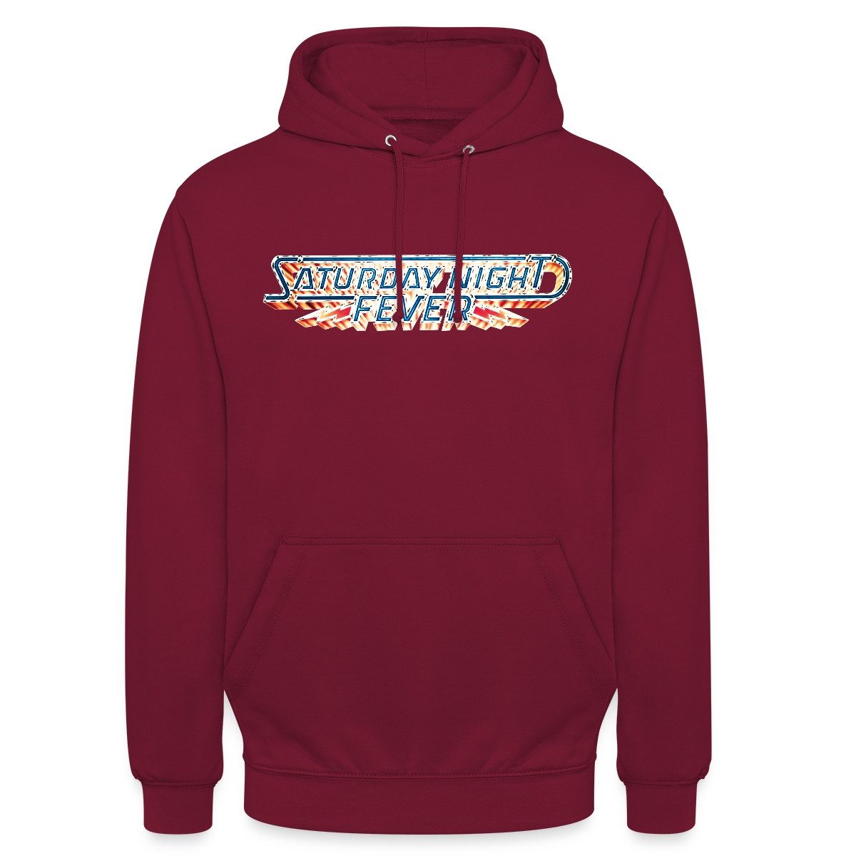 Spreadshirt Hoodie Saturday Night Fever Film-Logo Mit Blitzen Unisex Hoodie (1-tlg) Unisex-Schnitt: Sitzt bei Männern körpernah, bei Frauen weit