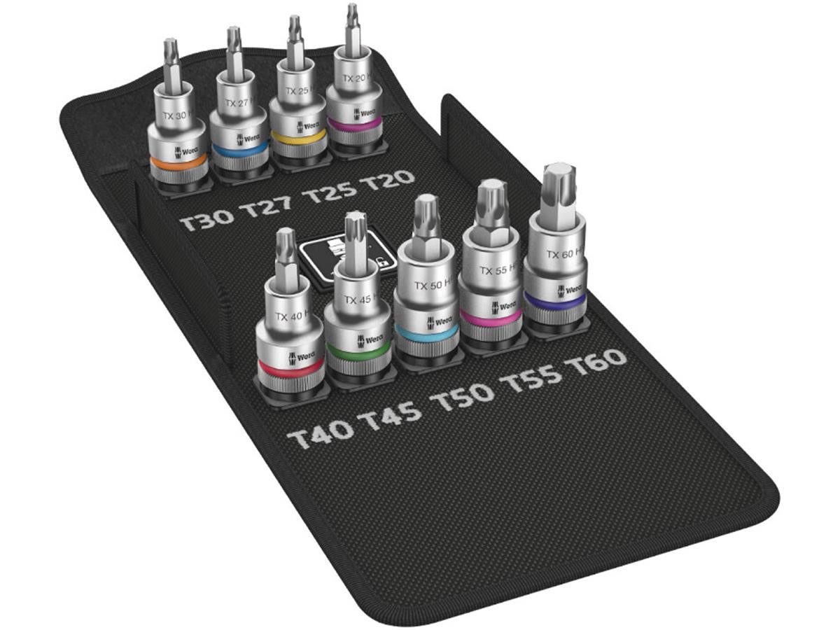 Wera Bit-Set 8767 C TORX HF 1 Zyklop Bitnuss-Satz TORX, Set, 9-St., Kompakte, textile Box mit hoher Robustheit