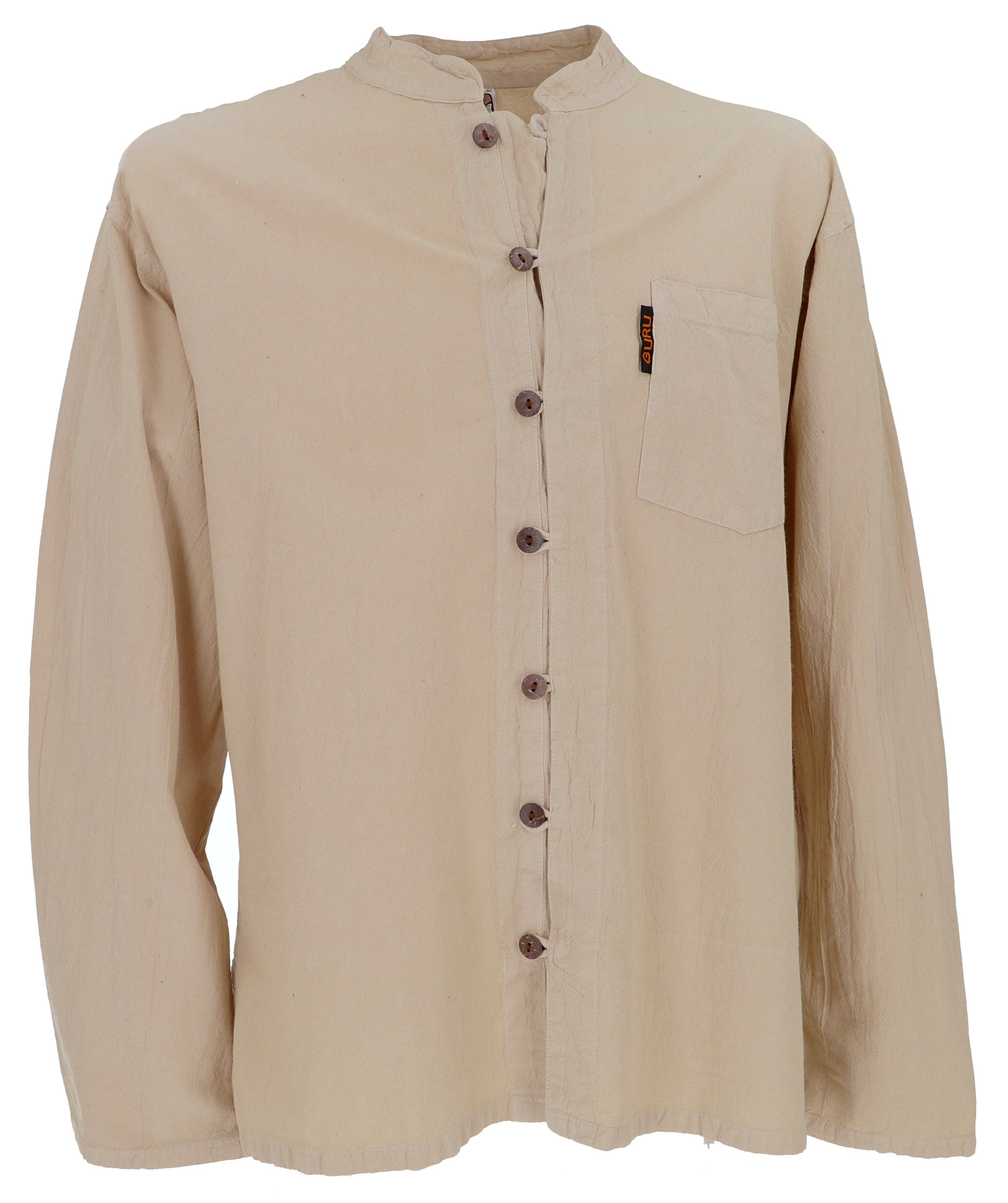 Guru-Shop Hemd & Shirt Freizeithemd, Yoga Hemd, Hippie, Goa Hemd -.. Ethno Style, alternative Bekleidung