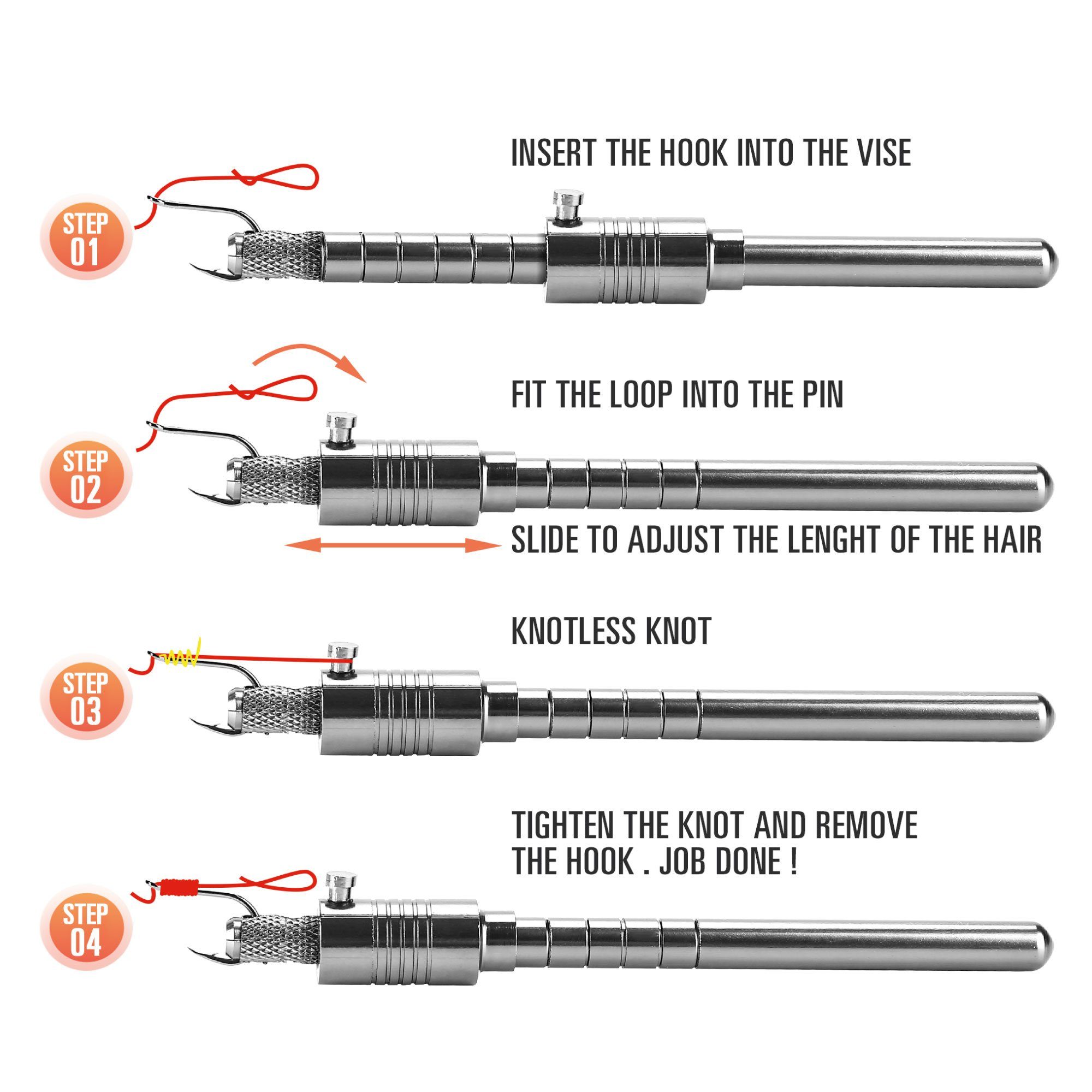 Zite Angelhakenbinder Hair-Rig Knoten-Tool für Karpfen-Angeln