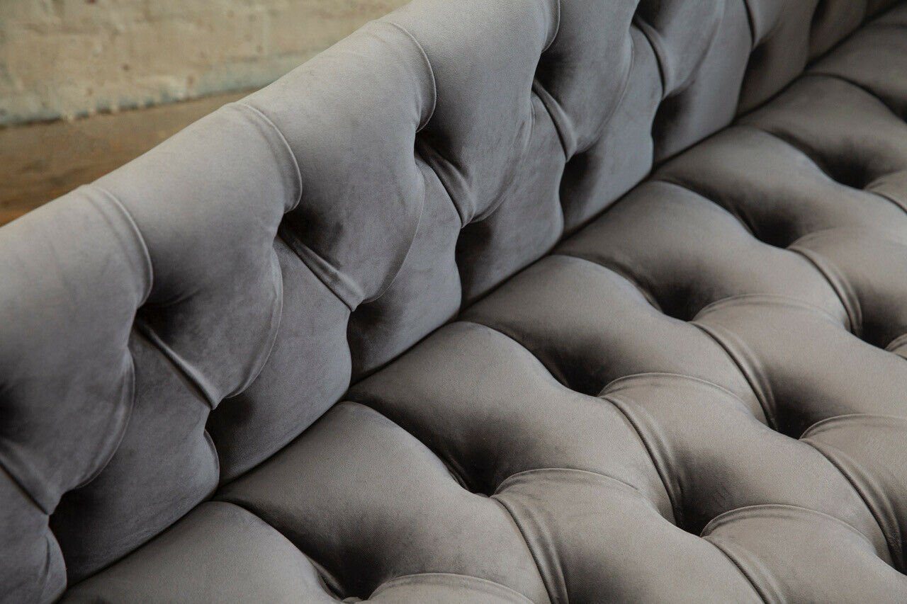 Stoffsofas, Sitz Textil Polster Die Klassische mit Couch Knöpfen. JVmoebel Chesterfield Chesterfield-Sofa Rückenlehne Sofa