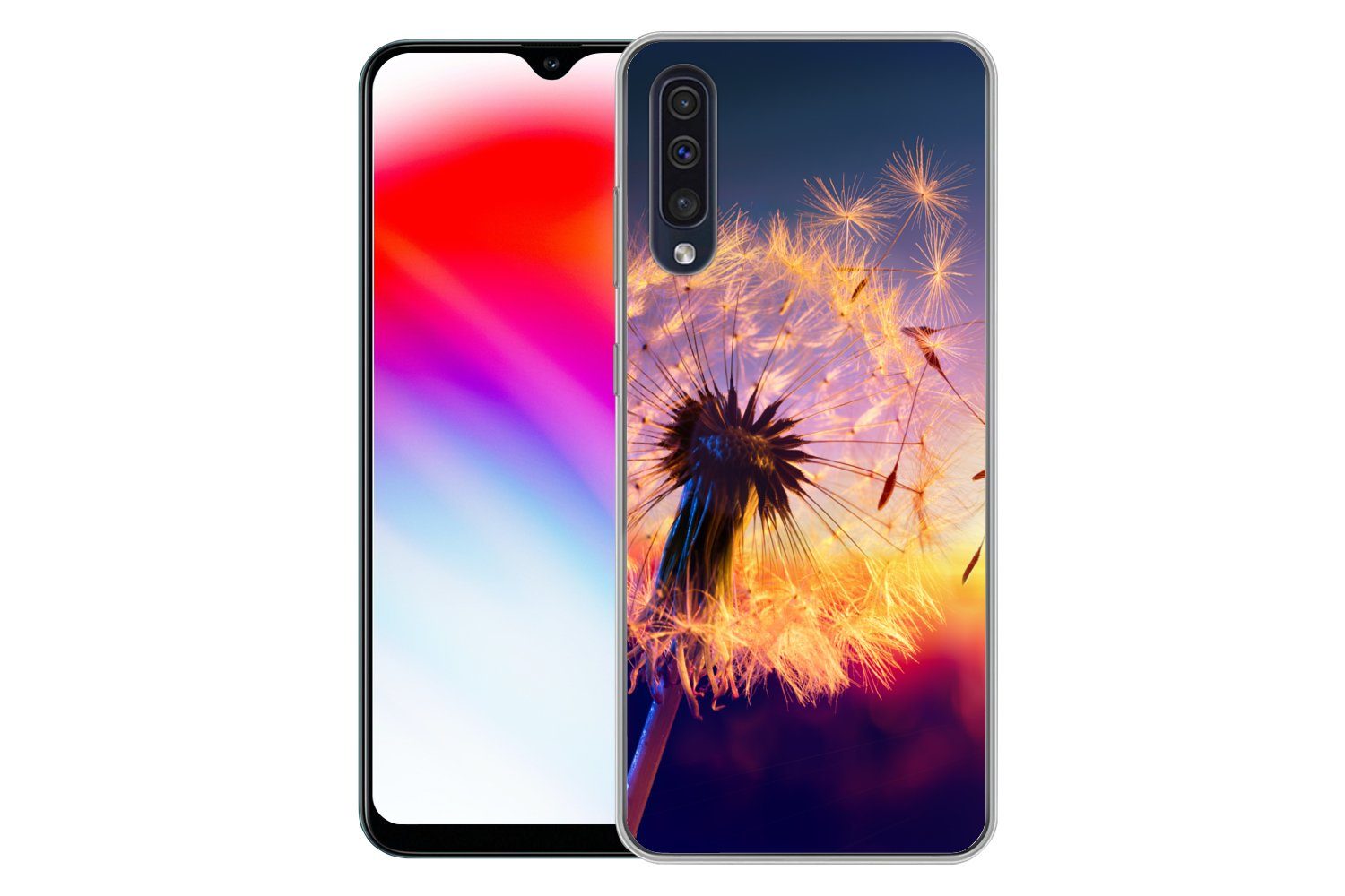 MuchoWow Handyhülle für Samsung Galaxy A30s Löwenzahn - Blumen - Sonnenuntergang - Horizon, Smartphone-Bumper, Print, Handy Schutzhülle Dünn