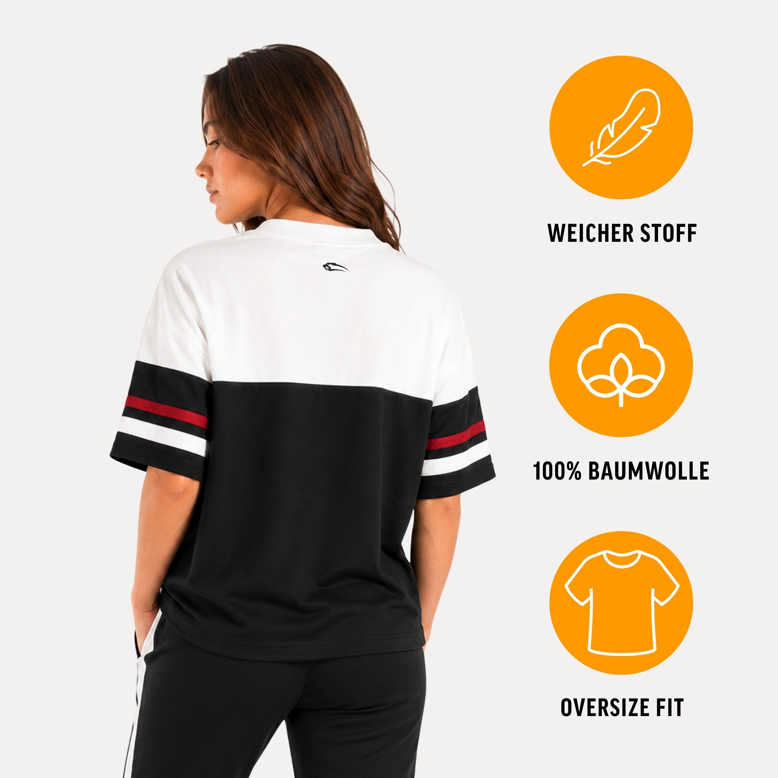 Smilodox T-Shirt Vetta Damen, Oversize Shirt, Streetwear, Baumwolle, Print Streetwear, Casual Wear, Baggy, Print, Sport & Freizeit