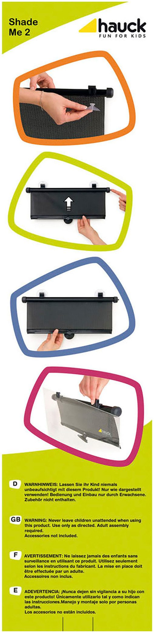 Hauck Car Sunshade Shade Me 2, 41 x 47 cm, (Set of 2)