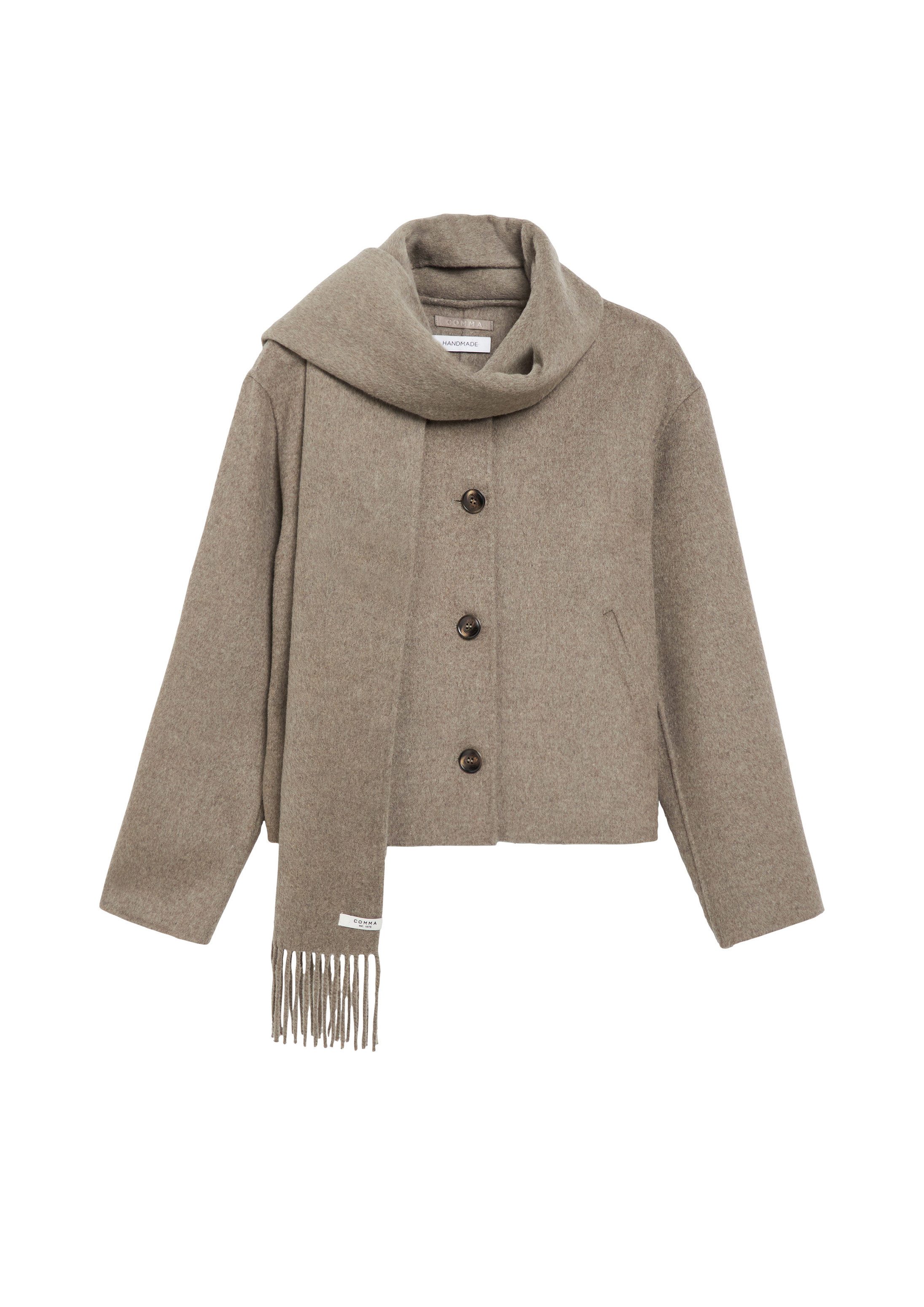 comma Funktionsjacke Outdoor-Jacke Doubleface-Jacke mit abnehmbarem Schal