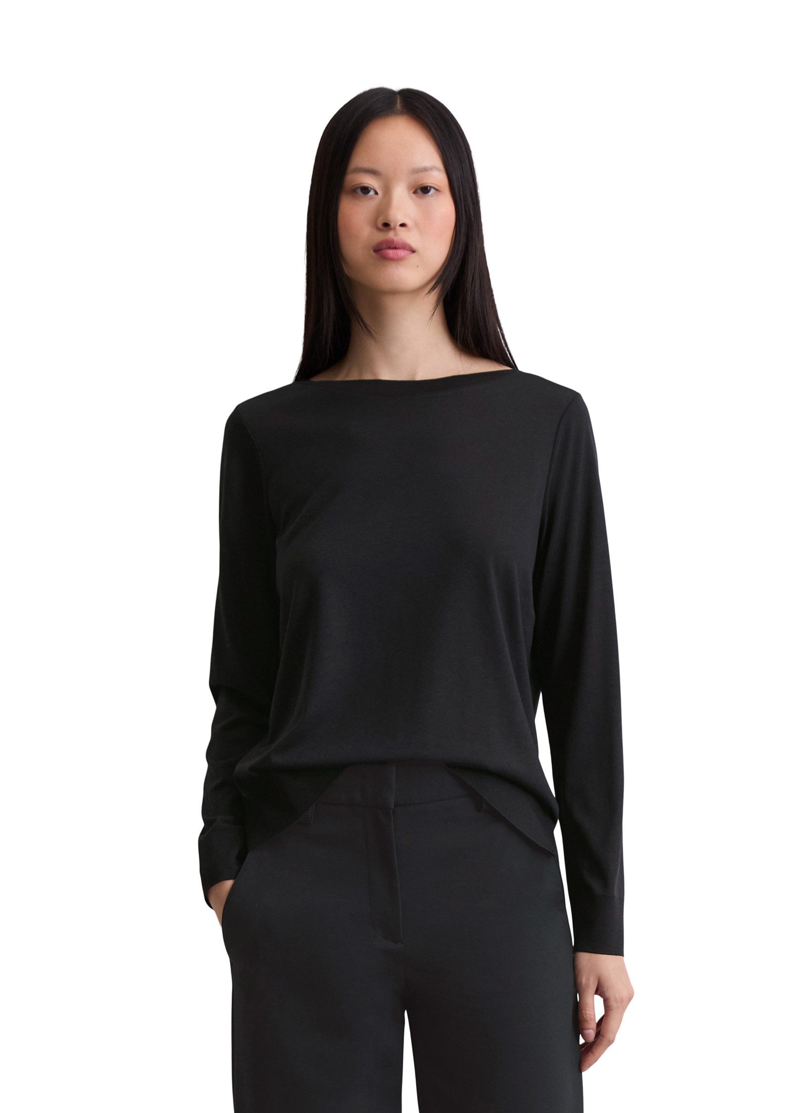 Marc O'Polo Langarmshirt aus TENCEL™ Lyocell-Baumwolle-Mix günstig online kaufen