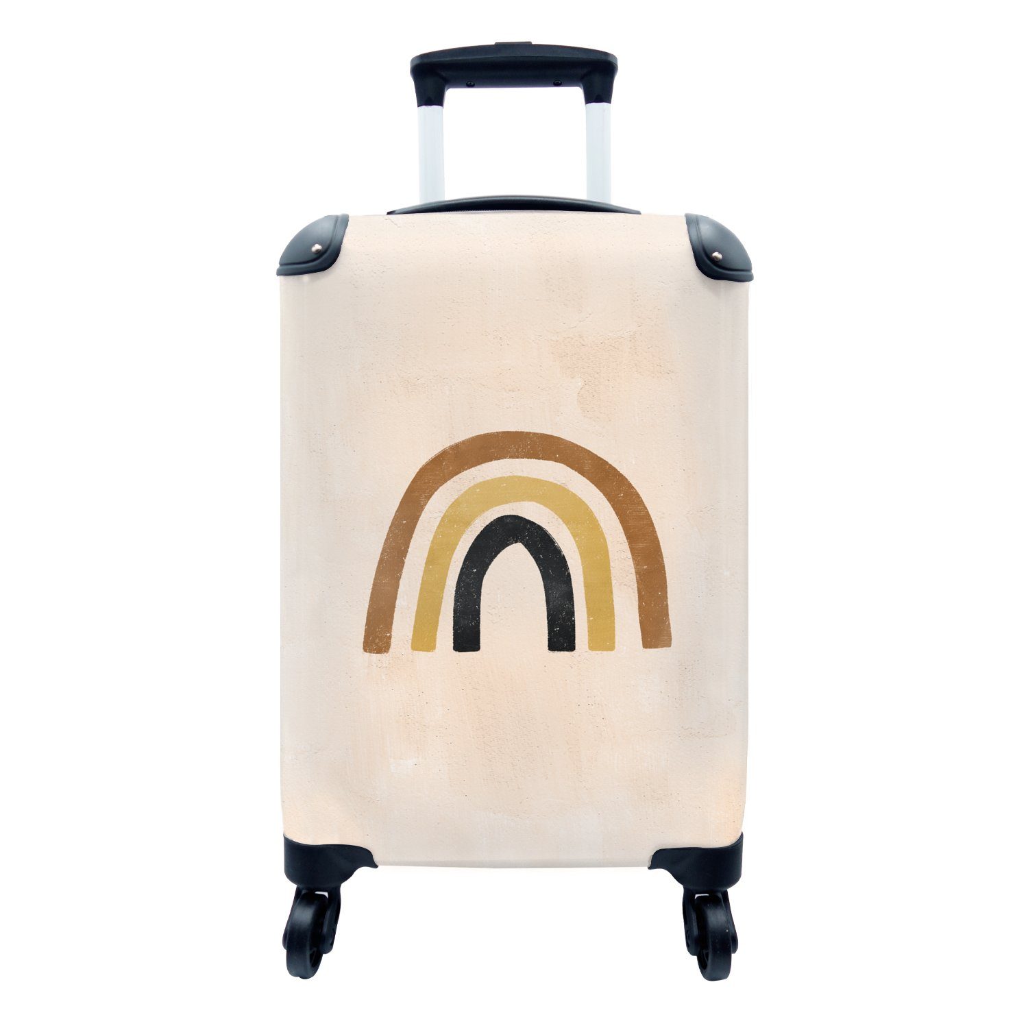 - Handgepäck Handgepäckkoffer für MuchoWow Ferien, Bohème Pastell, Reisekoffer Rollen, Trolley, Regenbogen mit - Reisetasche rollen, 4