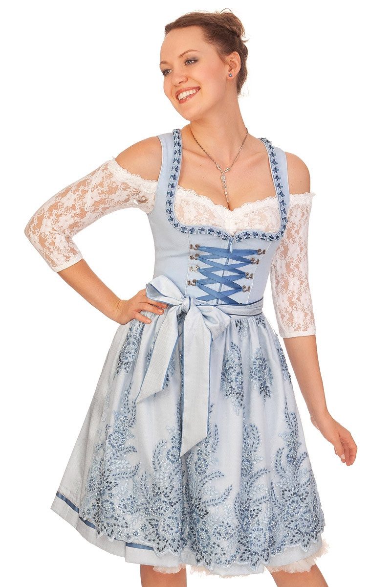KRÜGER COLLECTION Dirndl Midi Dirndl 2tlg. - LAPIS LAZULI - hellblau