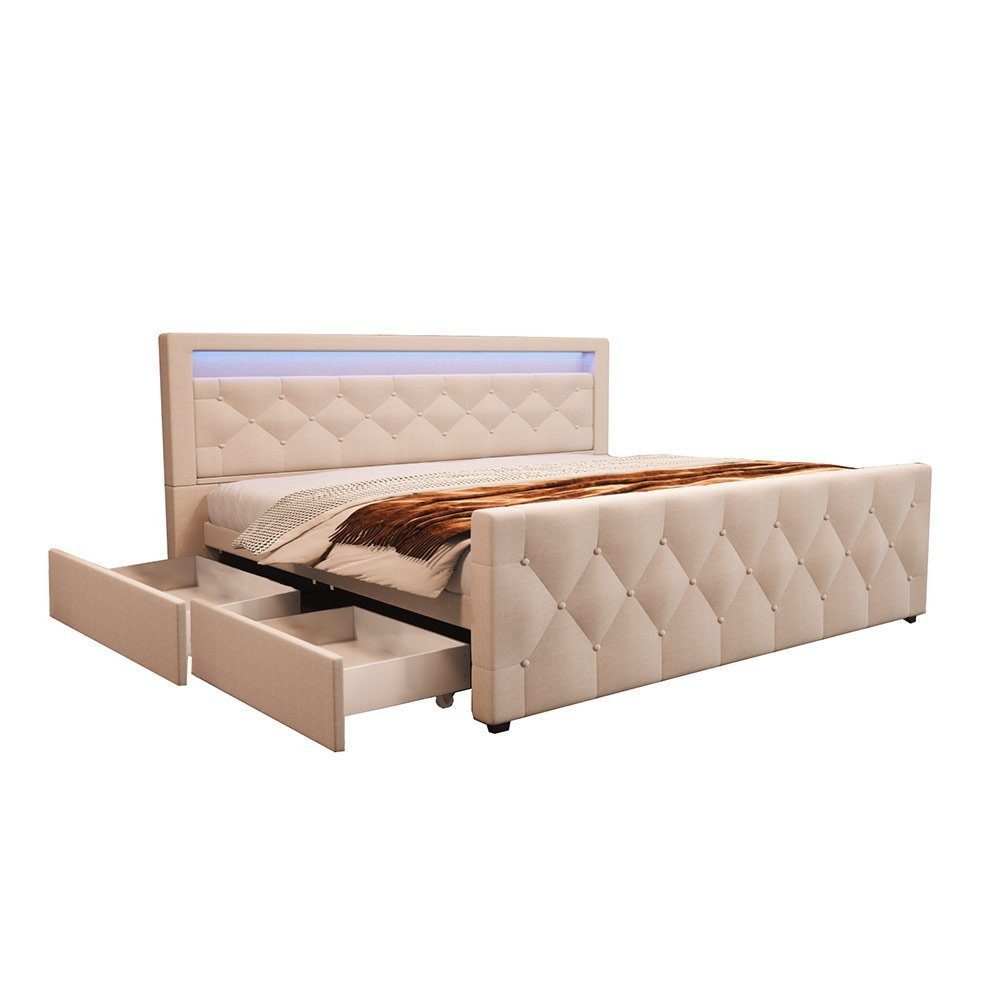 HOME DELUXE Polsterbett VELARA (inkl. Stauraum, günstig online kaufen