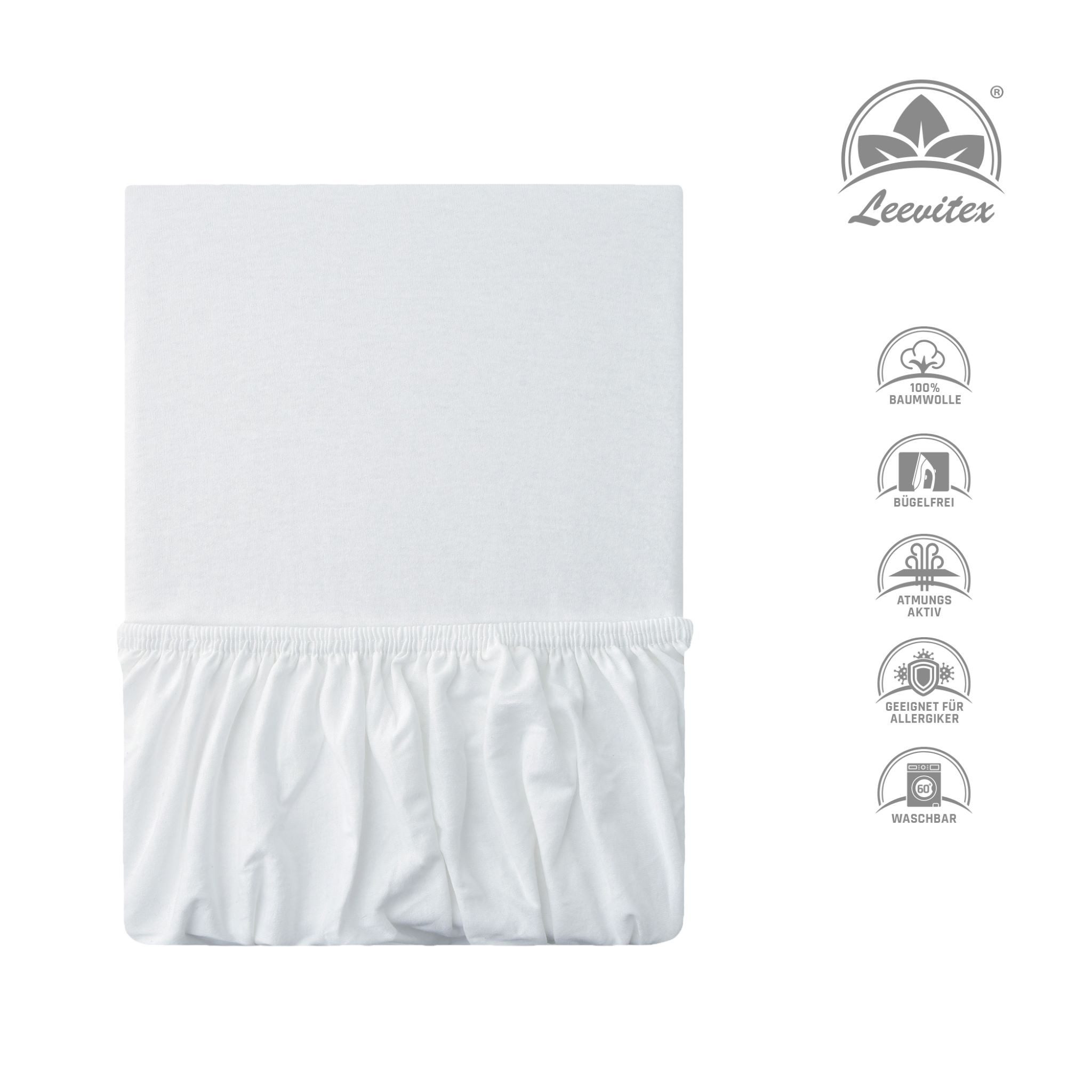 leevitex® Spannbettlaken Premium 195, Gummizug: Rundum, blickdicht, Anti-Pi günstig online kaufen