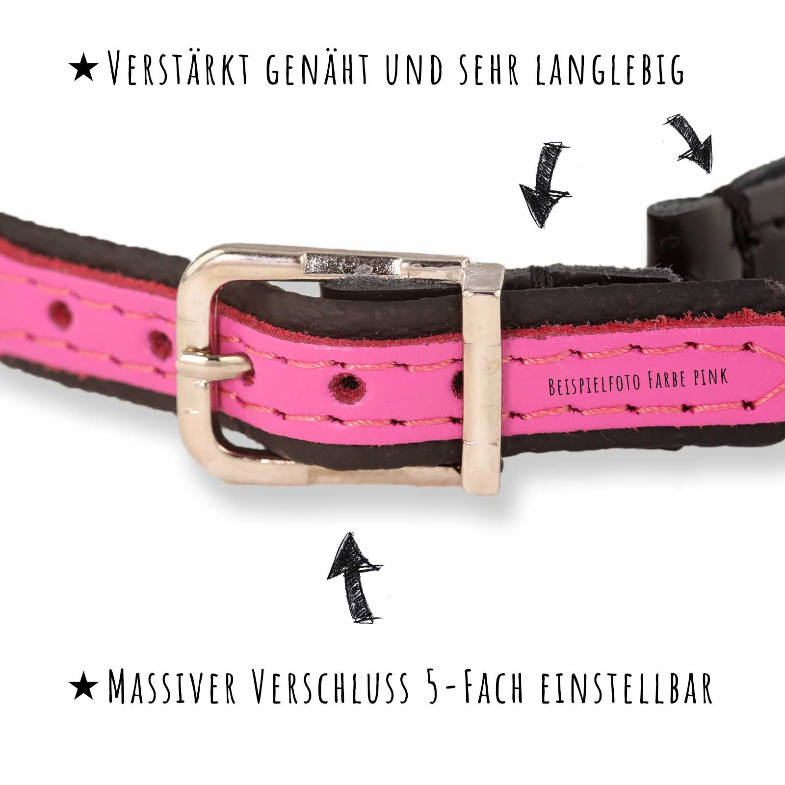 Monkimau Hunde-Halsband Katzenhalsband aus Leder mit Strasssteinen