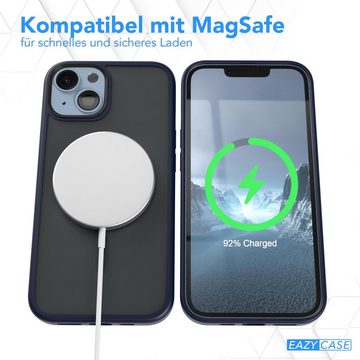 EAZY CASE Handyhülle Outdoor Case MagSafe für Apple iPhone 14, Handyhülle stoßfest Silikon Case Etui Outdoorcase kratzfest Dunkelblau
