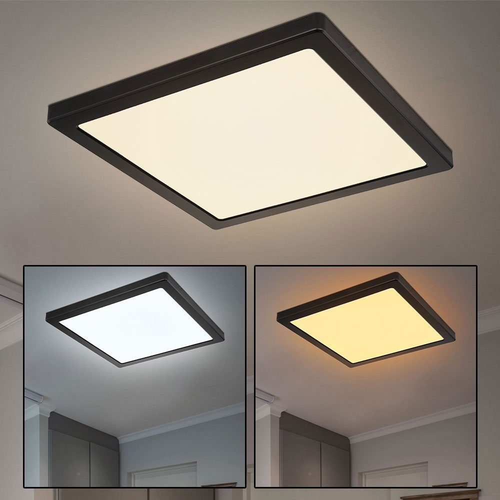 GLOBO LIGHTING LED Deckenleuchte, LED-Leuchtmittel fest verbaut, Warmweiß, Neutralweiß, Tageslichtweiß, Deckenleuchte Deckenpanel Wohnzimmerlampe LED CCT schwarz