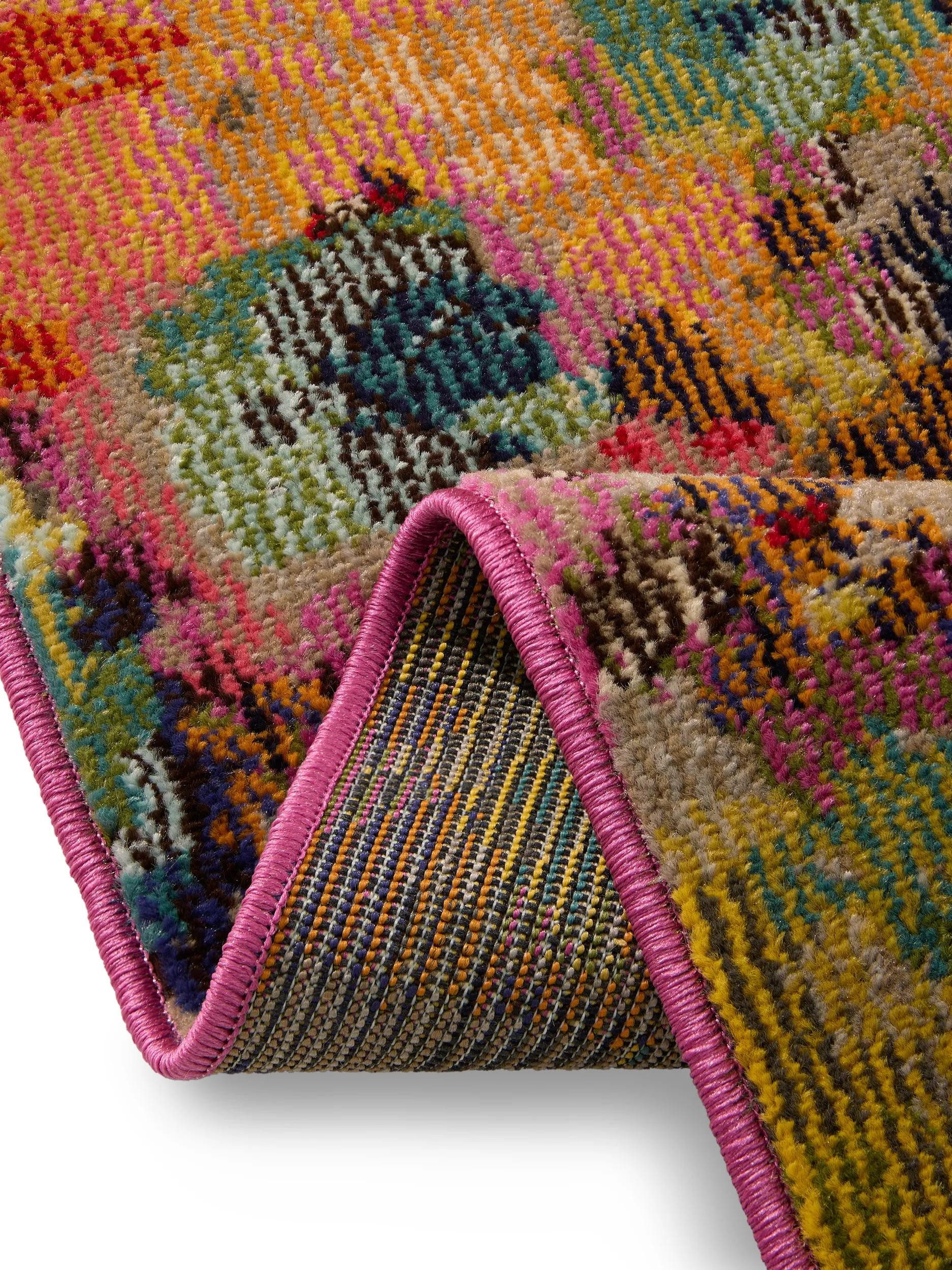 benuta Teppich Casa, rechteckig, Höhe: 11 mm, Teppich Wohnzimmer, Esszimmer, Schlafzimmer, Flur, Farbenfroh, Retro