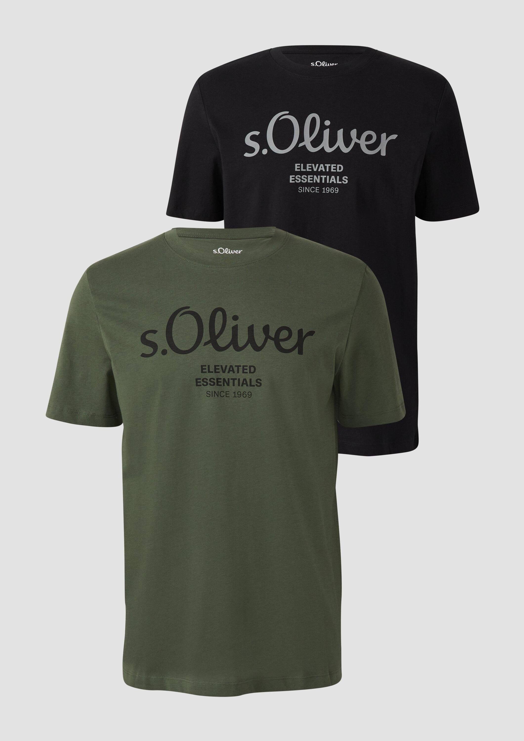 s.Oliver Kurzarmshirt T-Shirt 2er-Pack Jersey-T-Shirt mit Kurzarm und Rundhalsausschnitt