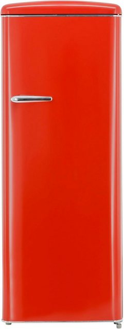 exquisit Kühlschrank RKS325-V-H-160F rot, 144 cm hoch, 55 cm breit