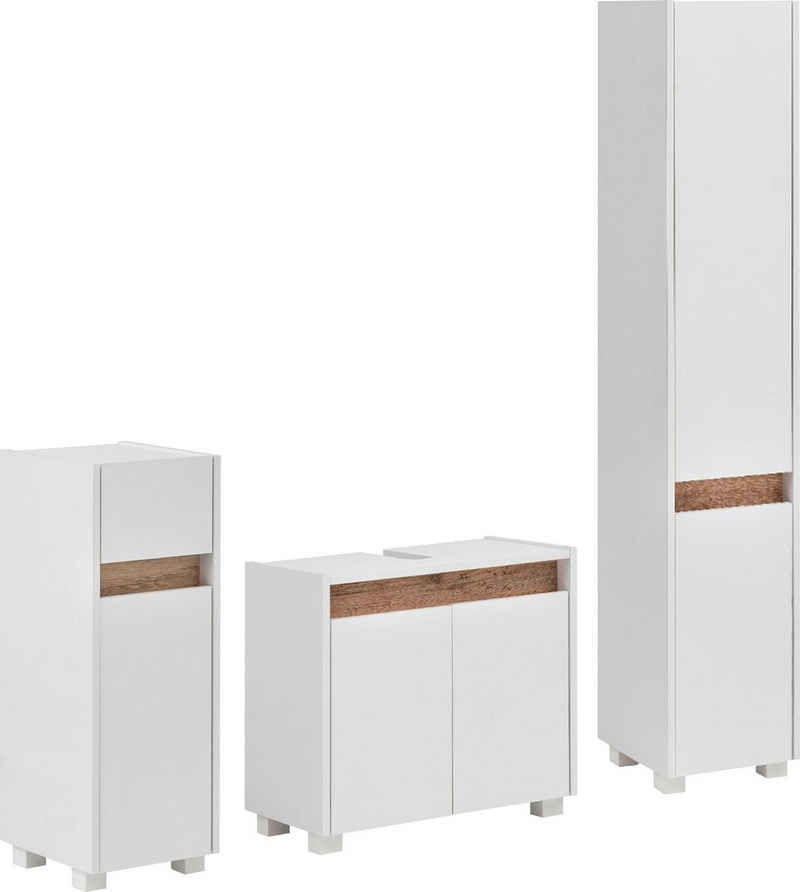 Schildmeyer Мебель для ванной комнаты-Set Cosmo, (Set, 3-St), aus Unterschrank, Waschbeckenunterschrank und Hochschrank