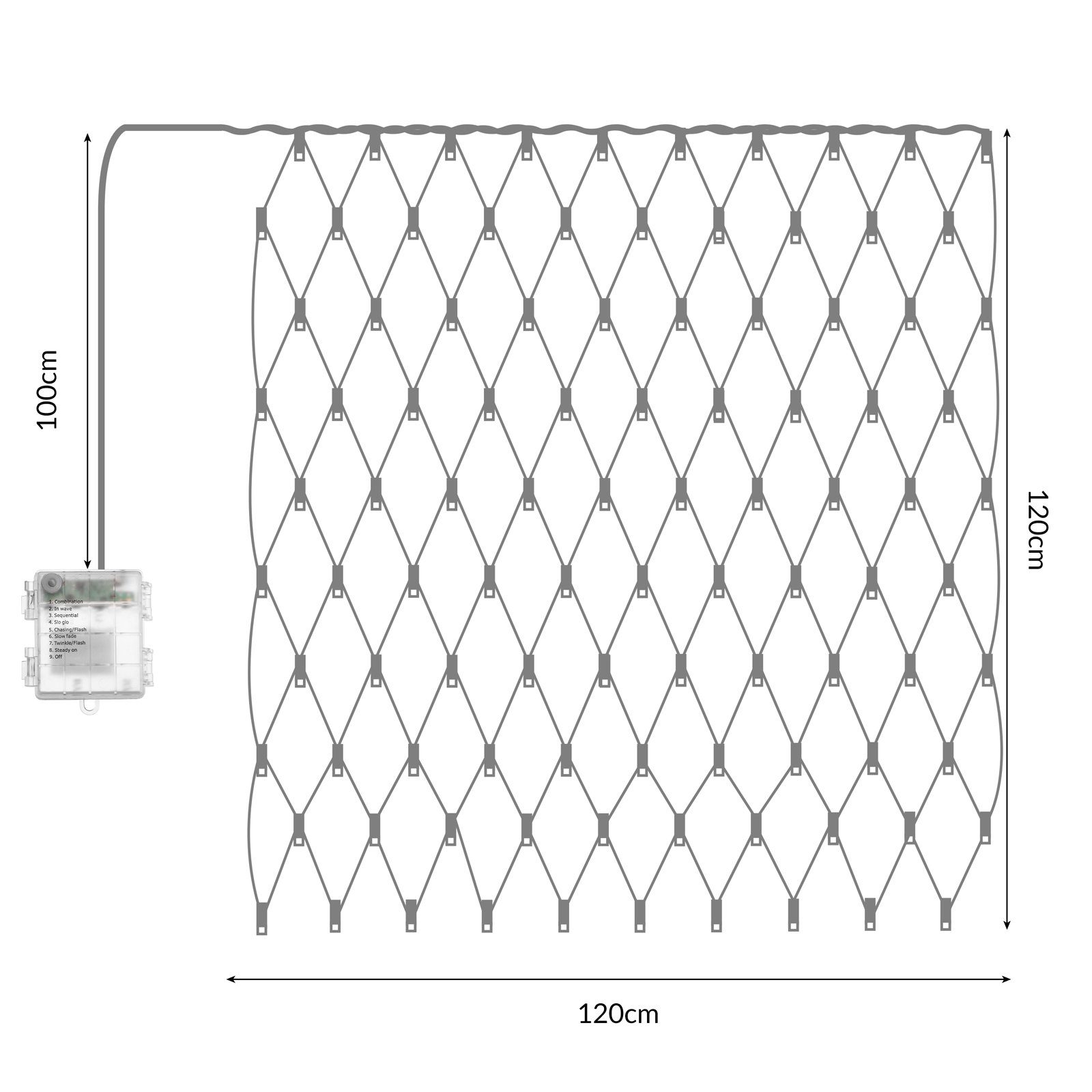 Batterie LEDs monzana Lichterkette, Fernbedienung Leuchtmodi 100 Lichternetz Timer IP44 8