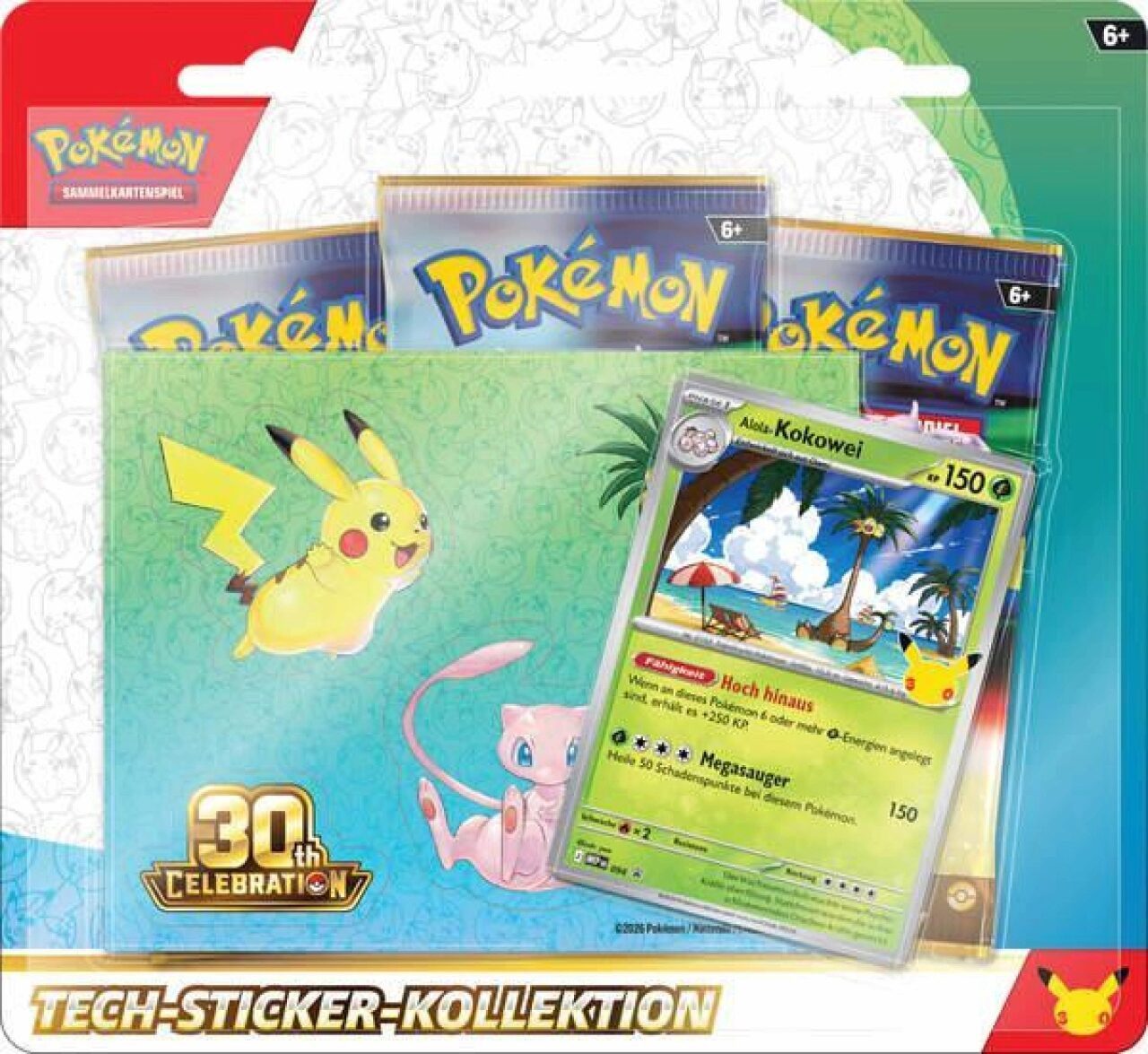 The Pokémon Company International Sammelkarte Pokémon Tech-Sticker-Kollektion 30 Jahre, 1 von 2 Designs zufällig