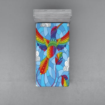 Spannbettlaken Soft Dekorativer Stoff Bettwäsche Rund-um Elastischer Gummizug, Abakuhaus, farbiges Glas Hummingbird Wolken