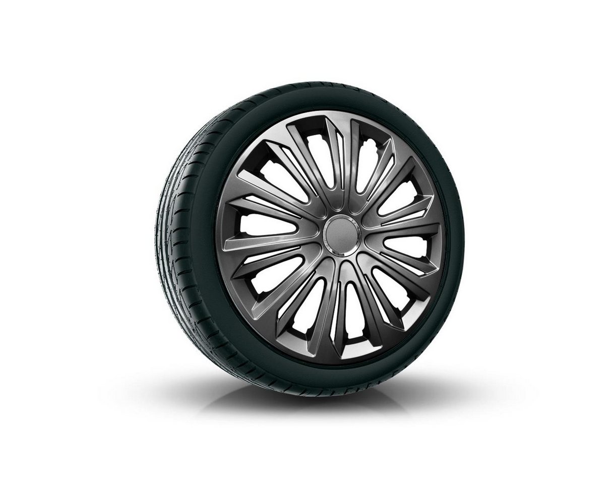 NRM Radkappe STRONG 14 Zoll in Graphite, 14 in Zoll, (4-St) Radzierblenden für Stahlfelgen Radkappen Satz 4er Set 14"