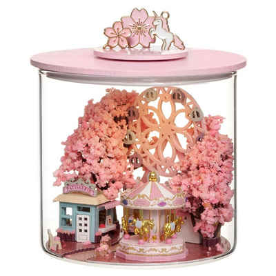 Cute Room 3D-Puzzle Puppenhaus Miniatur DIY Modellbausatz Kirschblüten, Puzzleteile, DIY Miniatur Modellbausatz zum Basteln-Traumflaschen-Serie