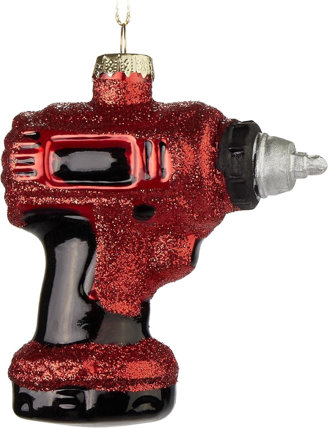 BRUBAKER Weihnachtsbaumkugel Akkuschrauber Rot - Handbemalte Weihnachtskuge günstig online kaufen