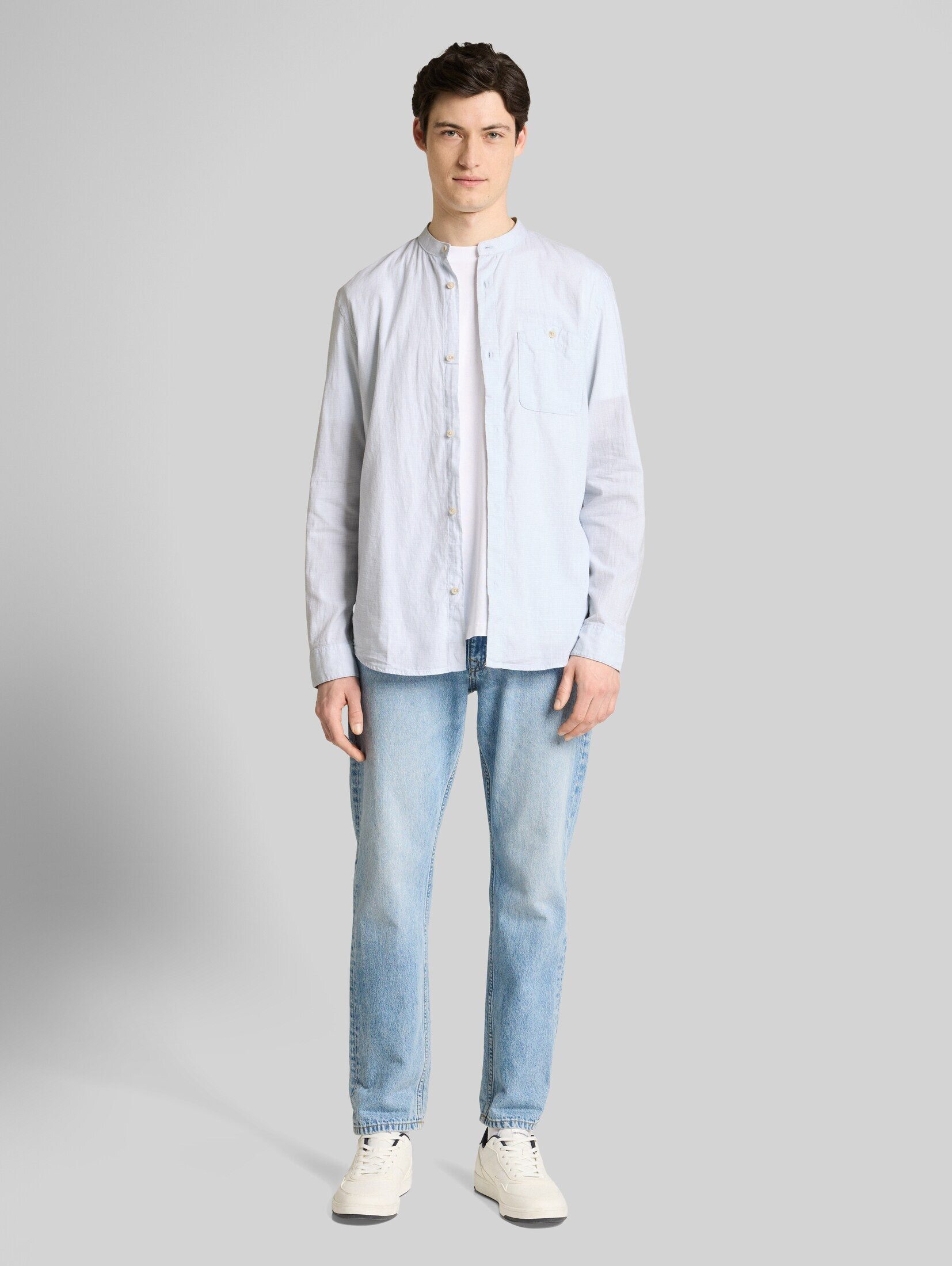 TOM TAILOR Denim Langarmhemd Blusen & Shirts Basic Fit Hemd mit Stehkragen