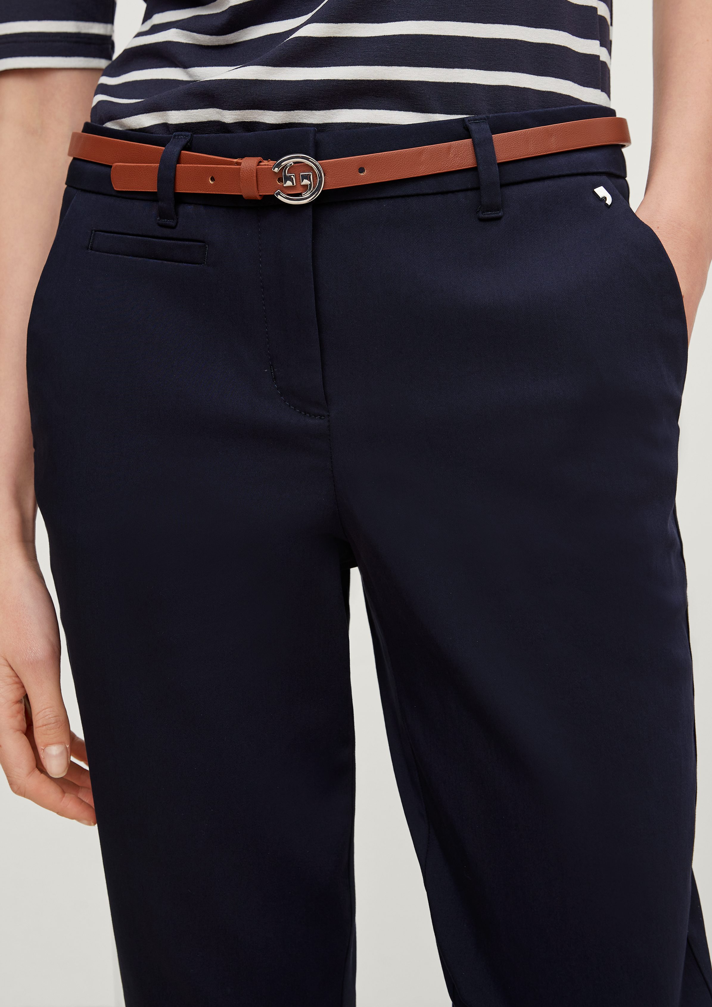 Comma 7/8-Hose Chino-Hose mit Gürtel günstig online kaufen