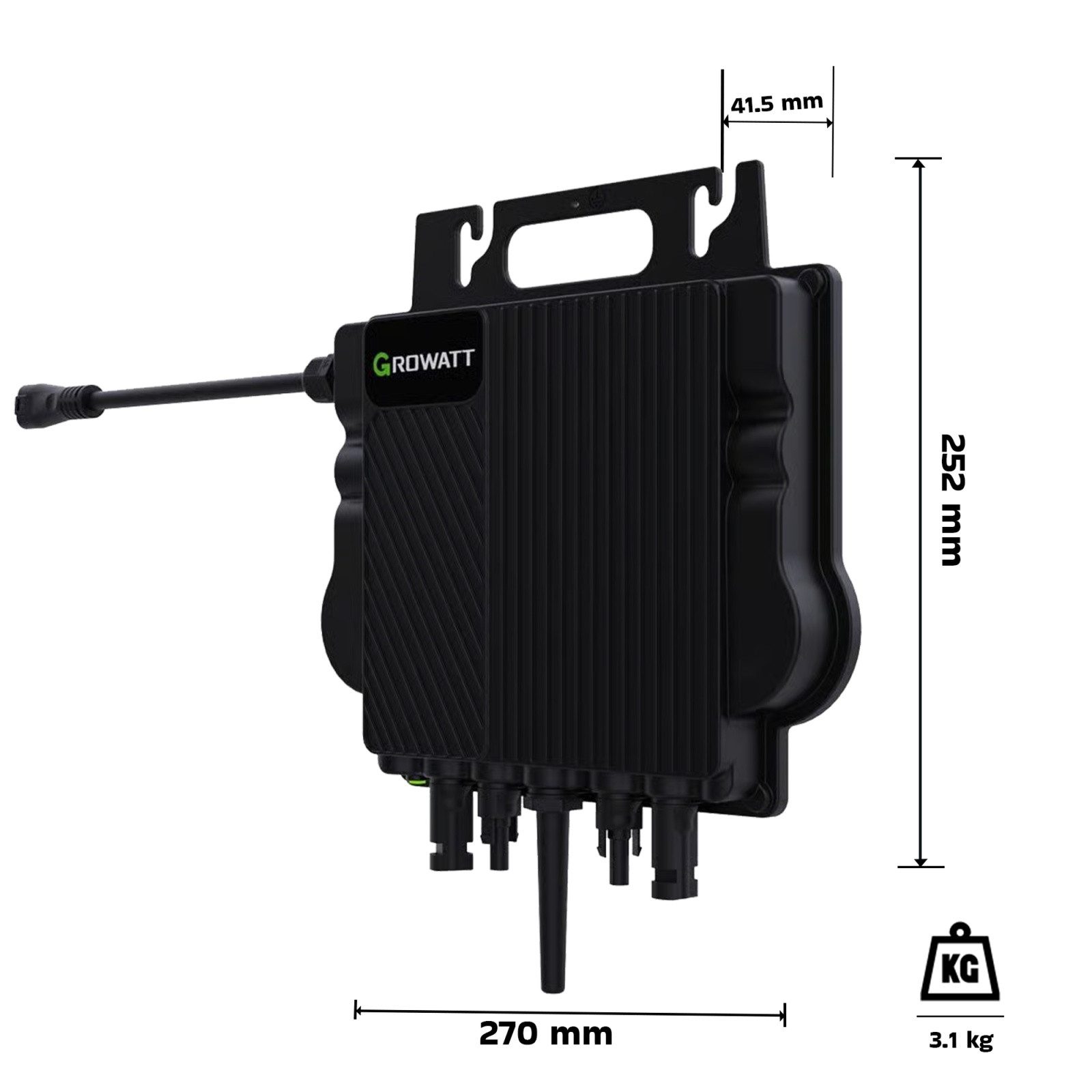 SUNNIVA Wechselrichter GROWATT Mikro-Wechselrichter 800 W NEO‑800M‑X, (für Balkonkraftwerk, IP67 wetterfest, Plug&Play Installation, 2 MPPT, WIFI Bluetooth, Micro Inverter)