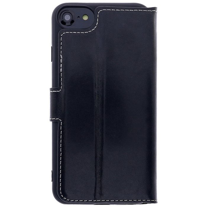 Burkley Flip Case Leder Book Cover für iPhone SE 2022 Handyhülle Optimaler Rund-Um-Schutz Kartenfächer mit RFID Blocker