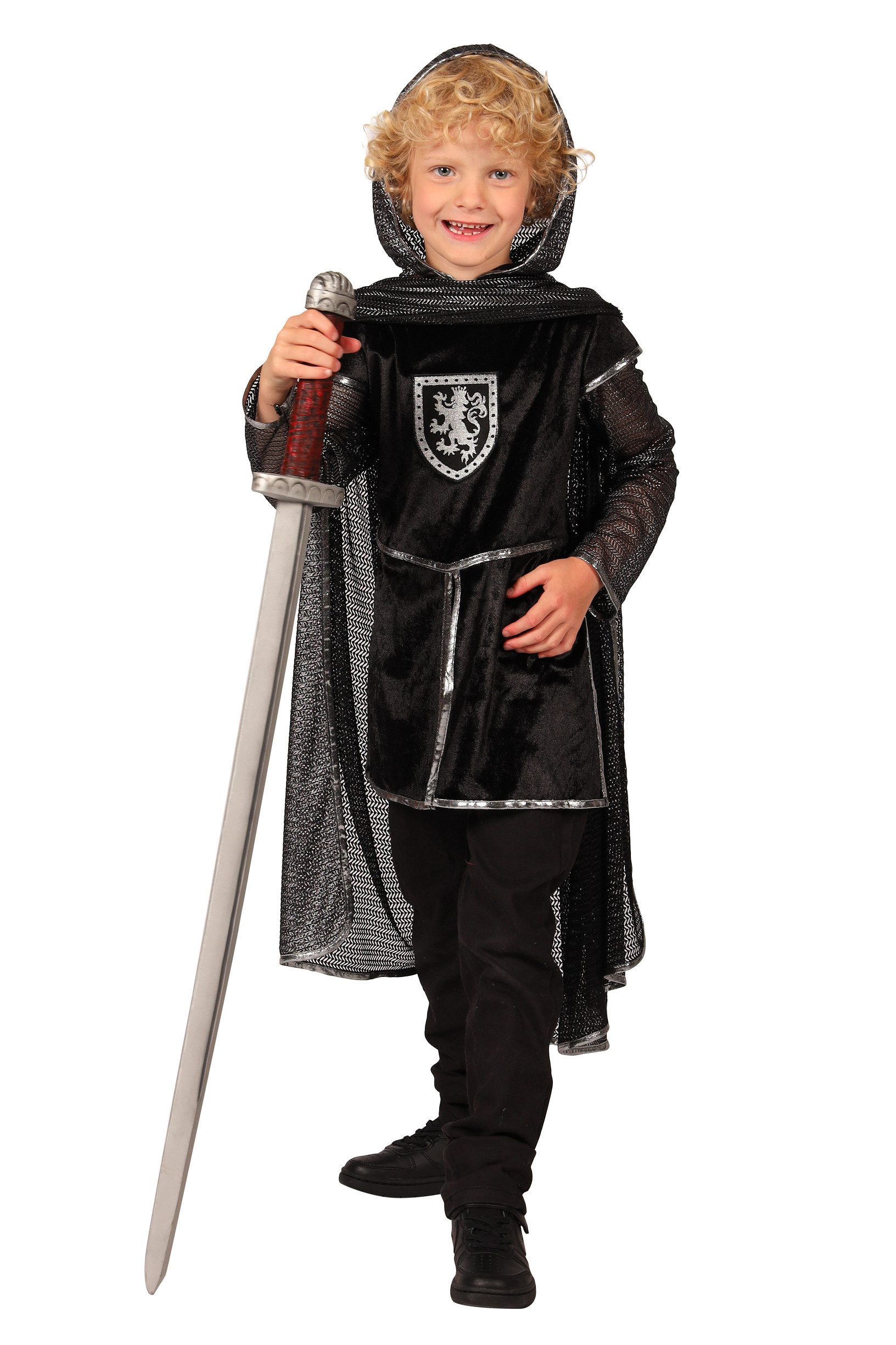 thetru Kostüm Ritter Kostüm 'Dragonfighter' für Kinder, Schwarz